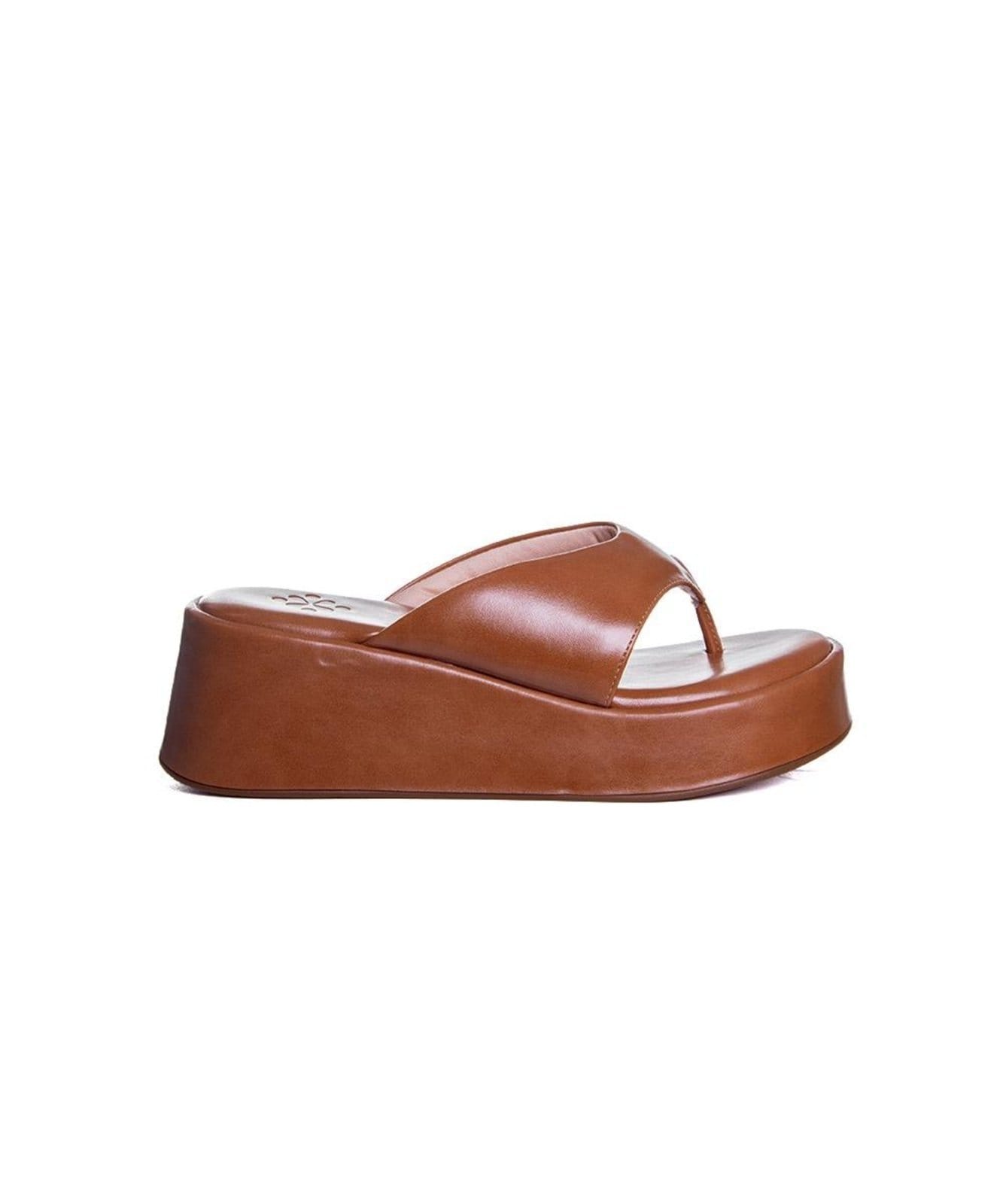 Tamanco Anabela Pixolé Salto Médio Caramelo