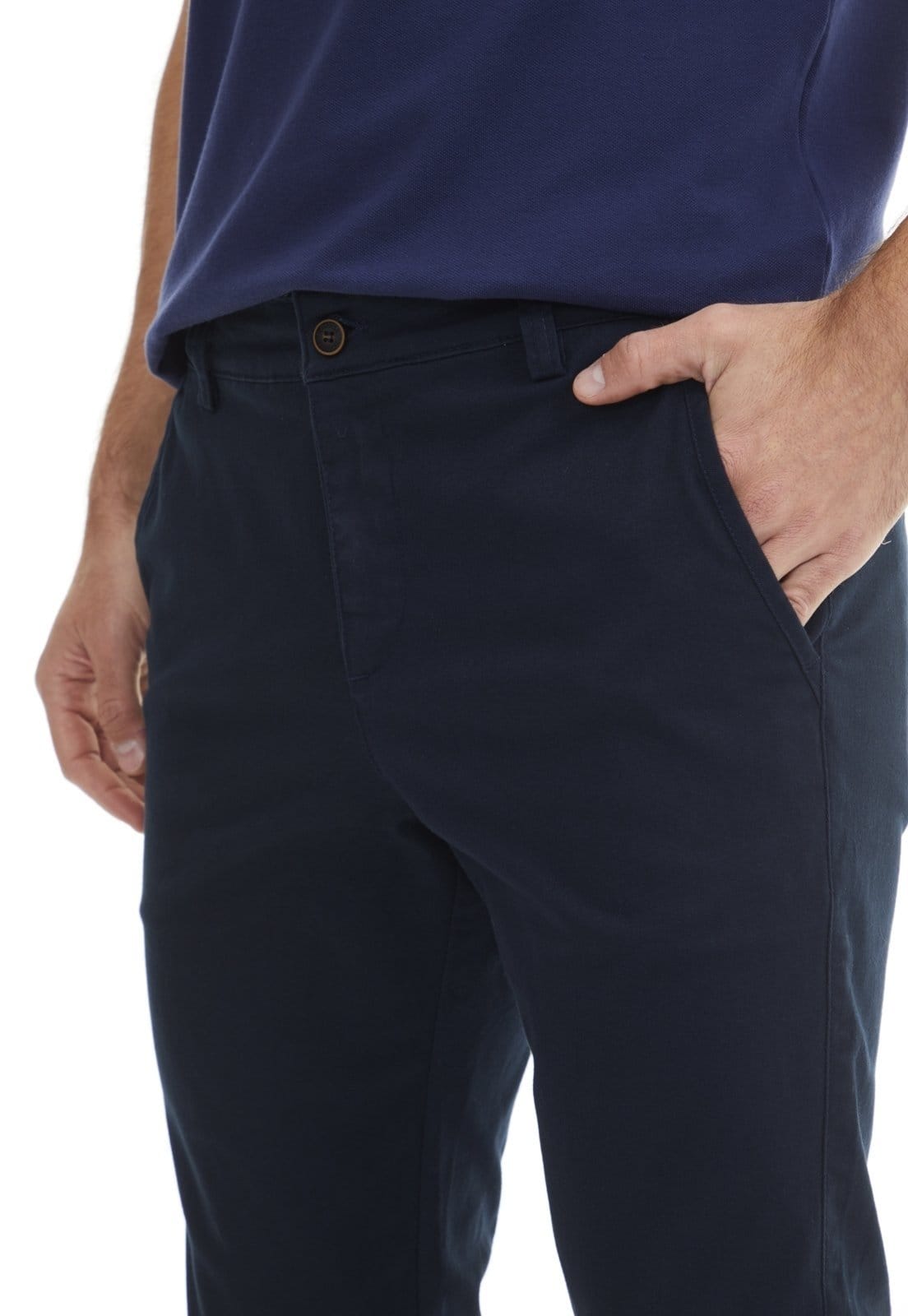 Calça Sarja Traymon Chino Slim Marinho