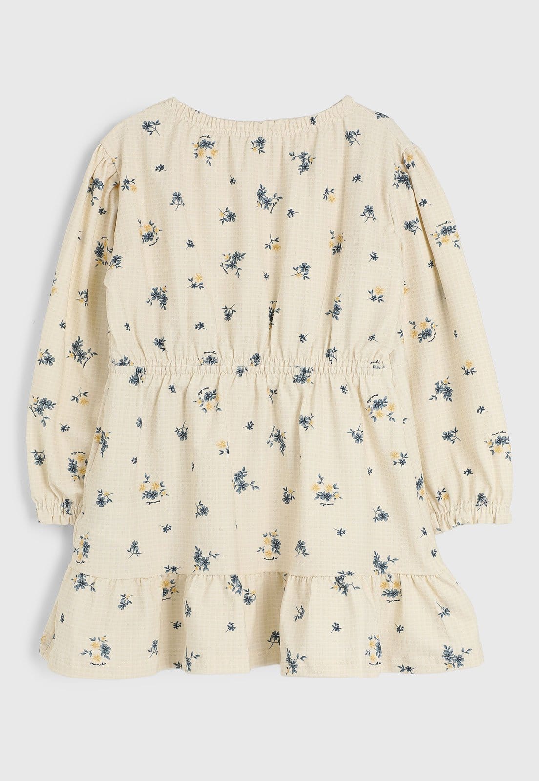 Vista 2 Infantil - Vestido Brandili Mundi Manga Longa Floral e Folhagem Off-White Brandili Mundi off-white white