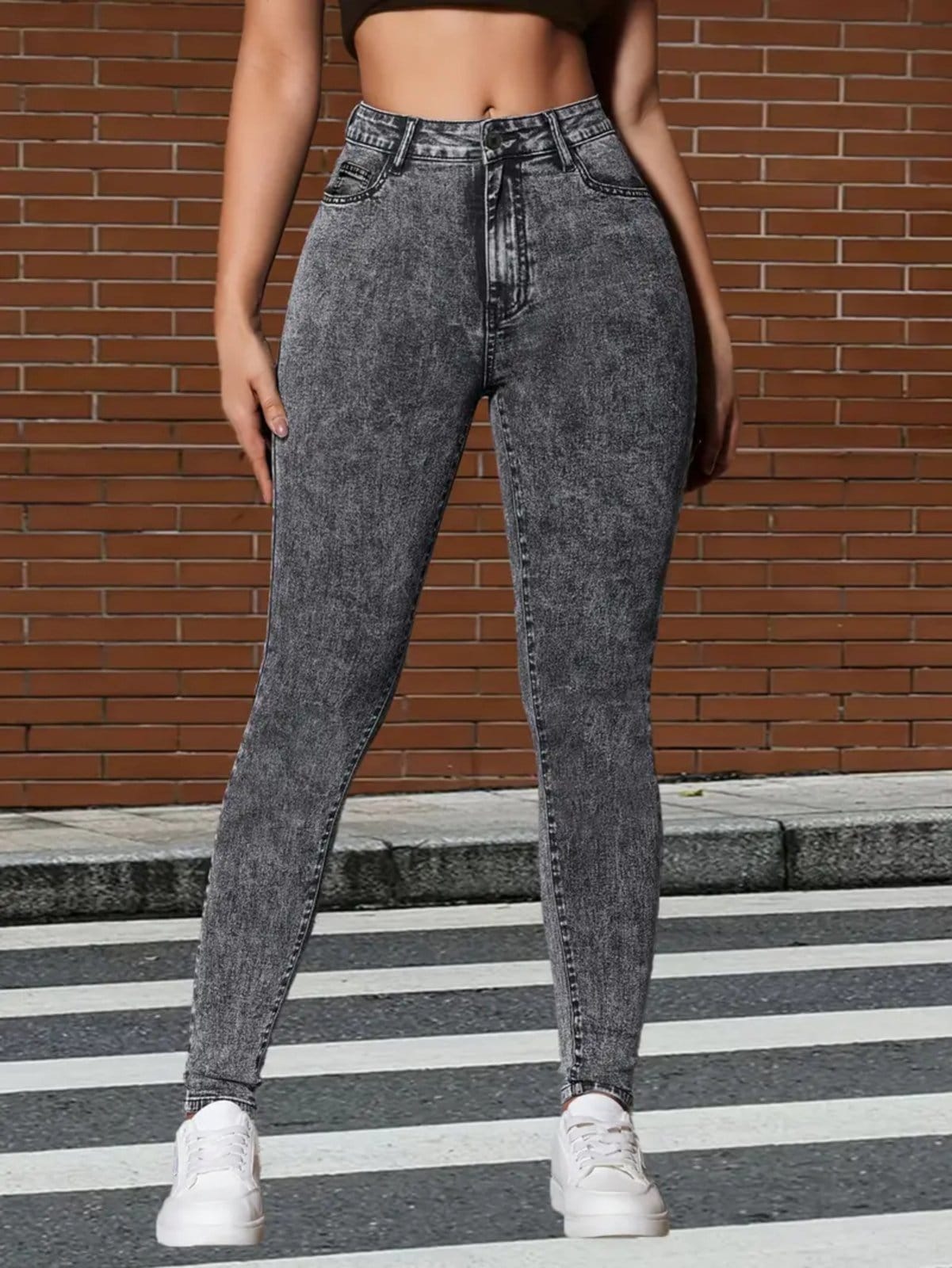 Calça Jeans Skinny Feminina Safira Moda Colada Grafite