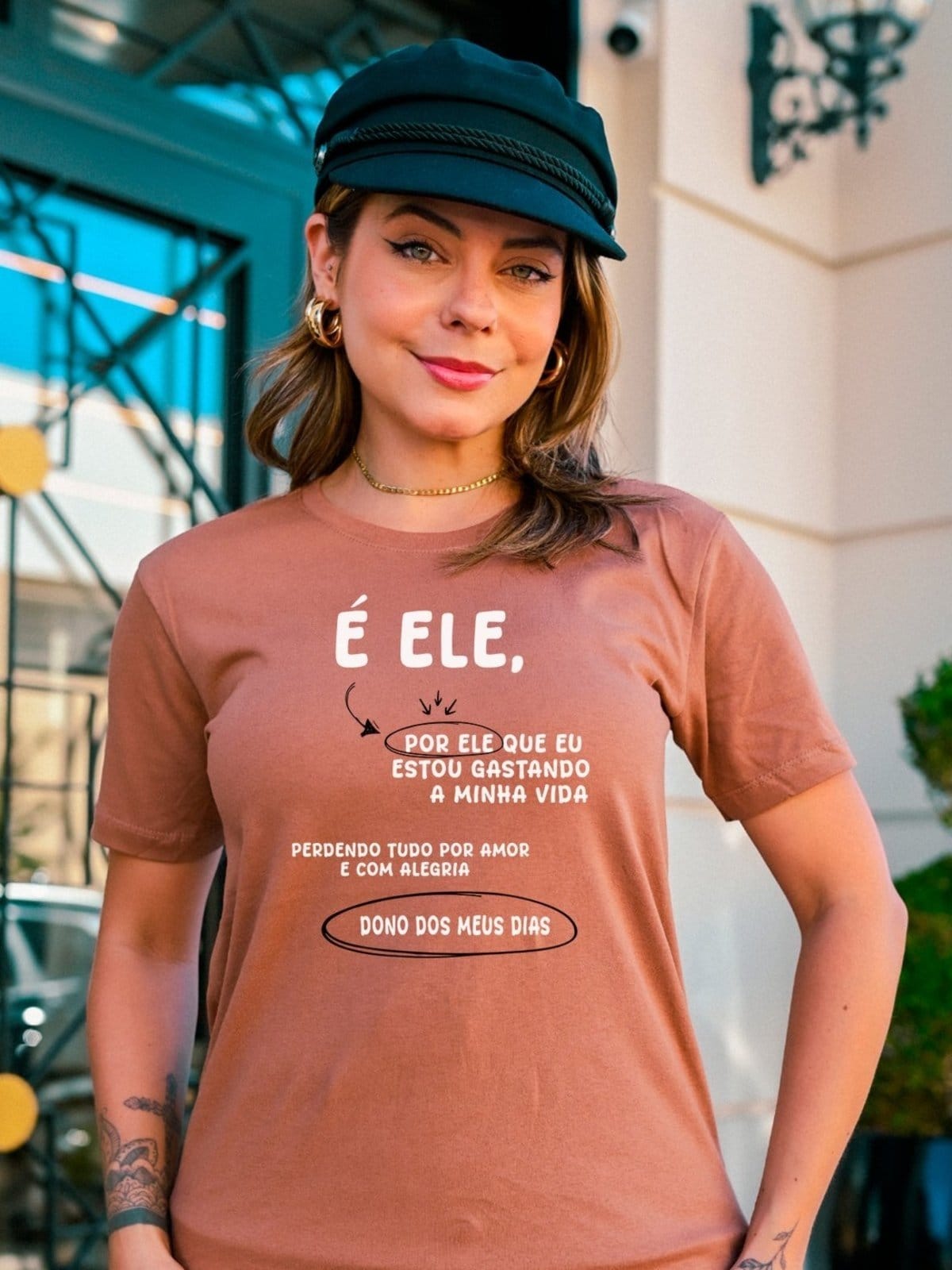 Camiseta Feminina Cianitas Estampa É Ele - 2