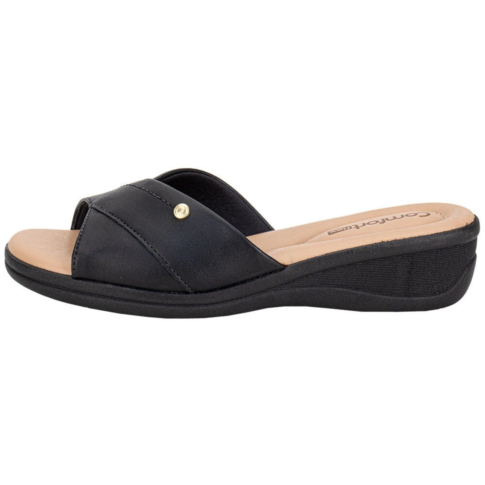 Vista 2 Tamanco Feminino Anabela Comfortflex 2588402 A1458402 Comfortflex preto
