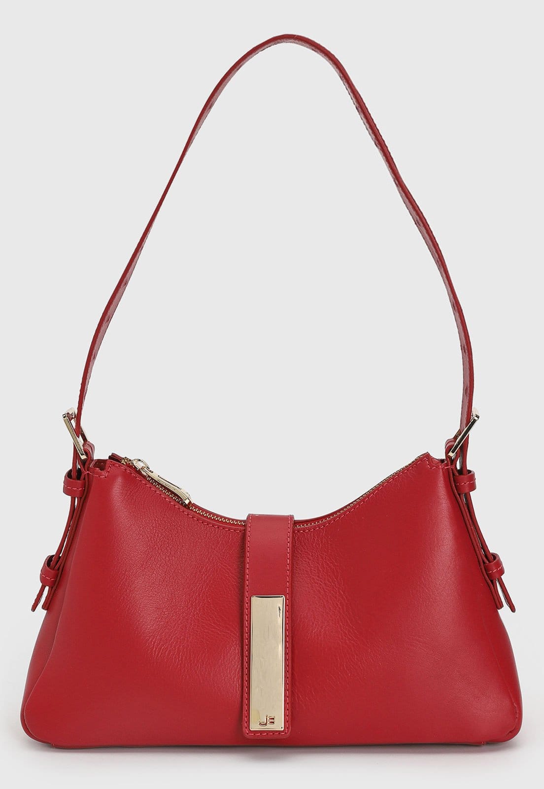 Bolsa Média Feminina Jorge Bischoff Placa Metálica Vermelha