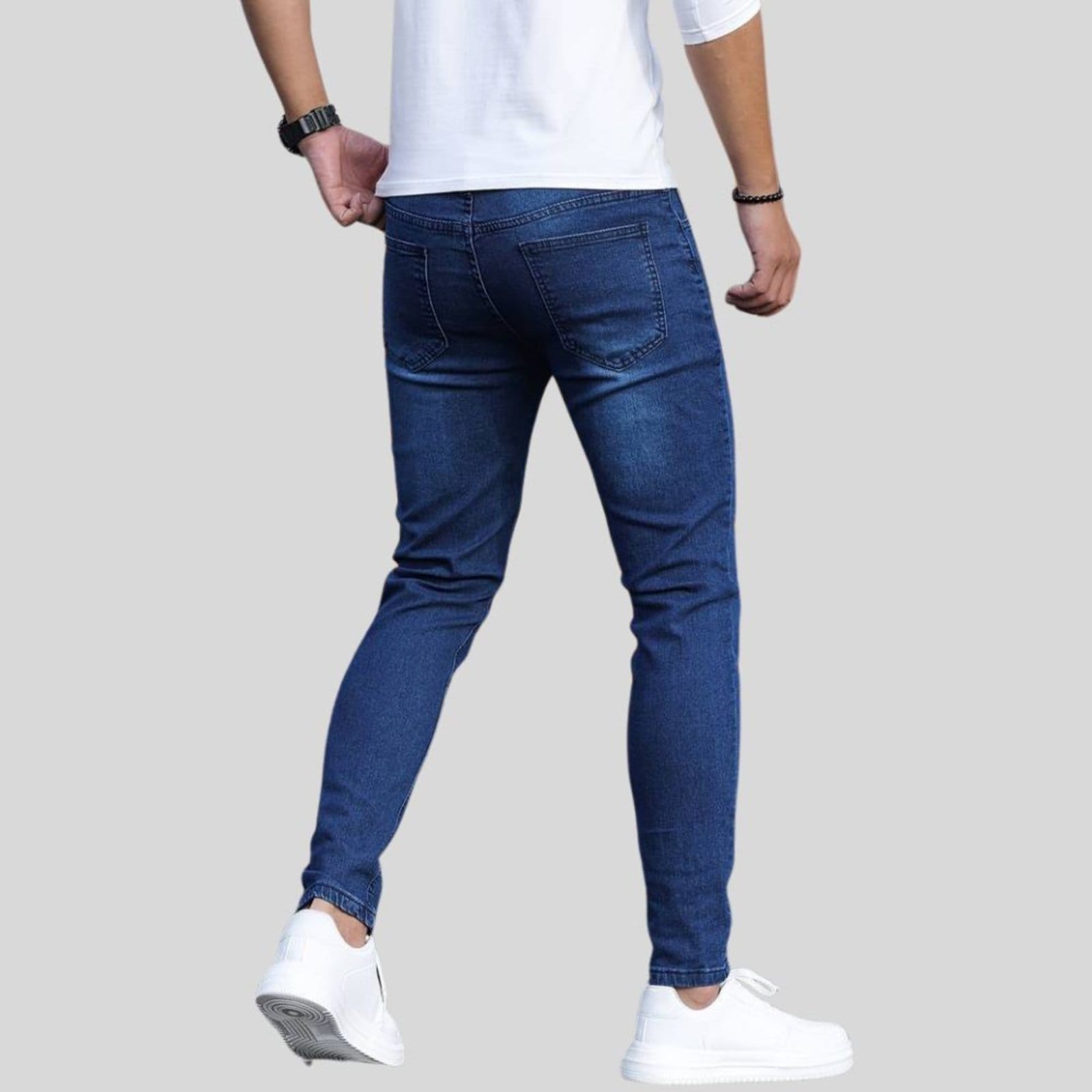 Vista 2 Calça Jeans Skinny Masculina Tex Jeans com Elastano Super Confortável Escuro TEX JEANS azul