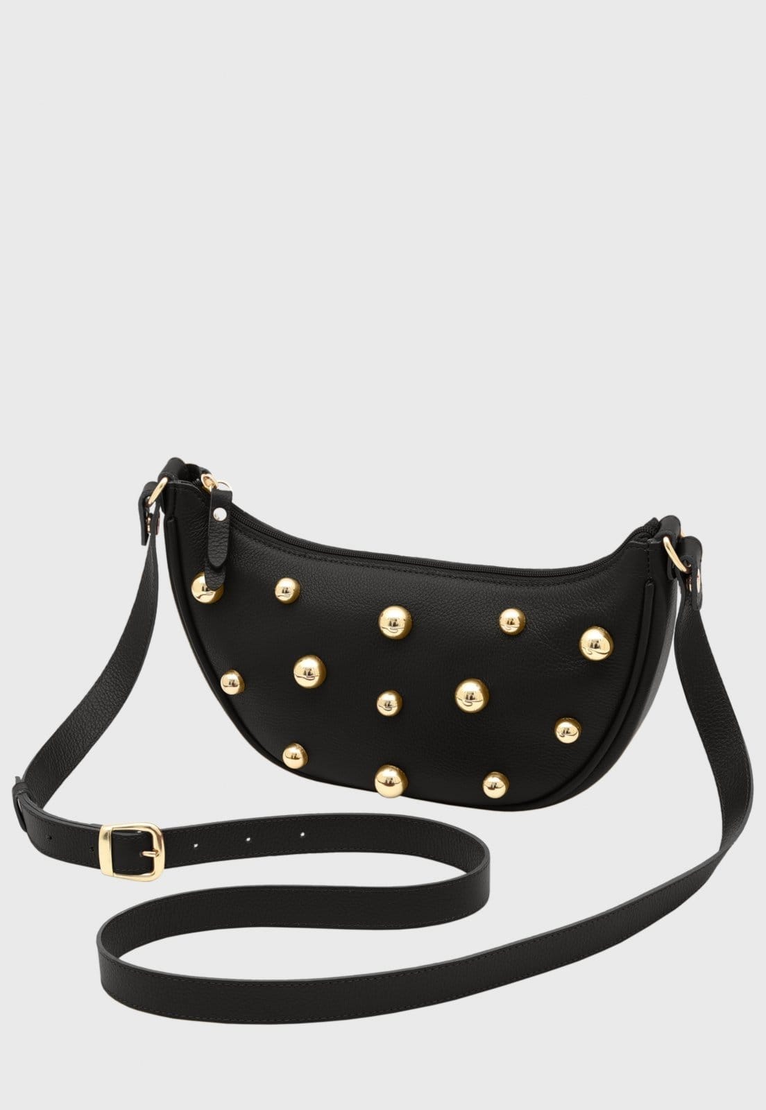 Vista principal Bolsa Shoulder Couro Mariart Pequi Preta Mariart preto