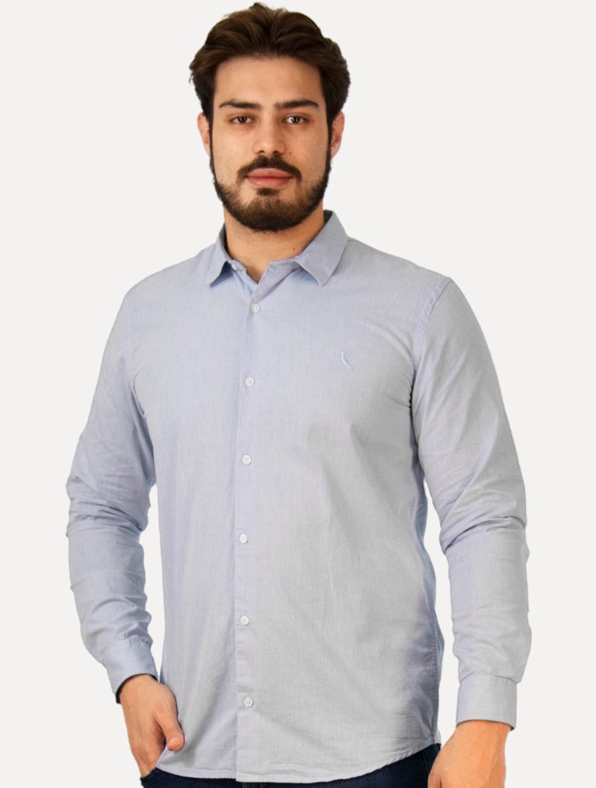 Camisa Reserva Masculina Cotton Zayn Claro Mescla