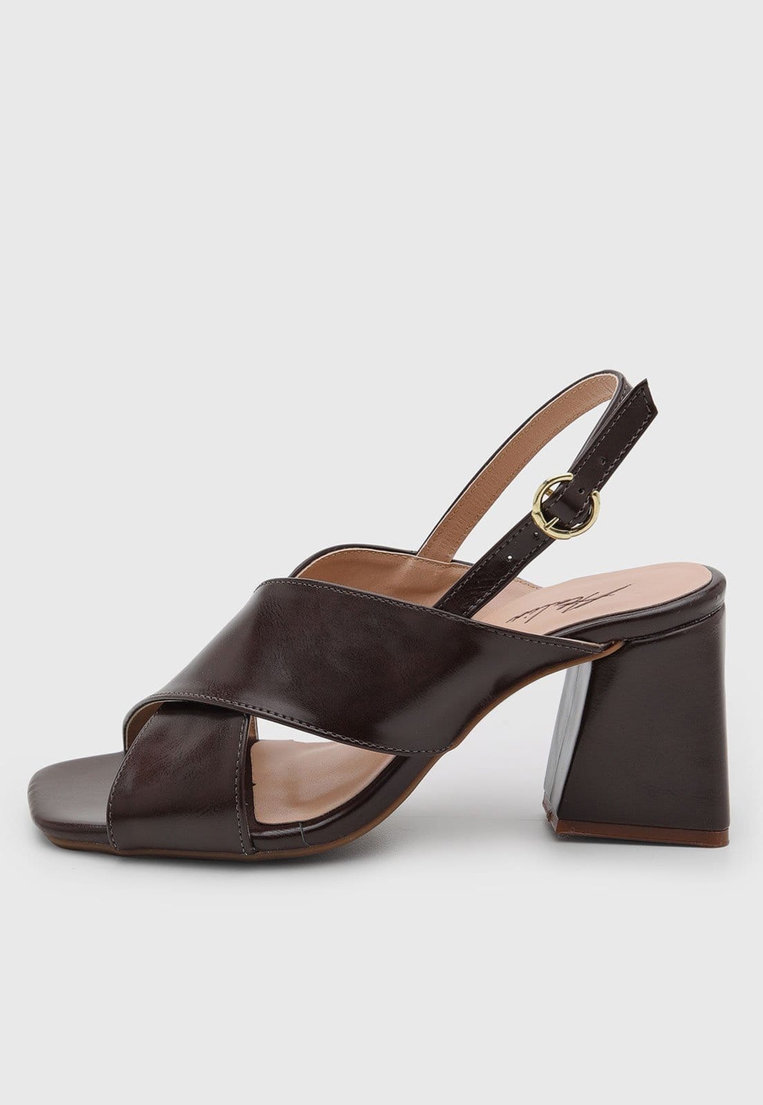 Sandália Salto Geométrico Feminina Atalia Shoes Madrid Rocha Tiras Grossas Cruzadas Tendência 2026