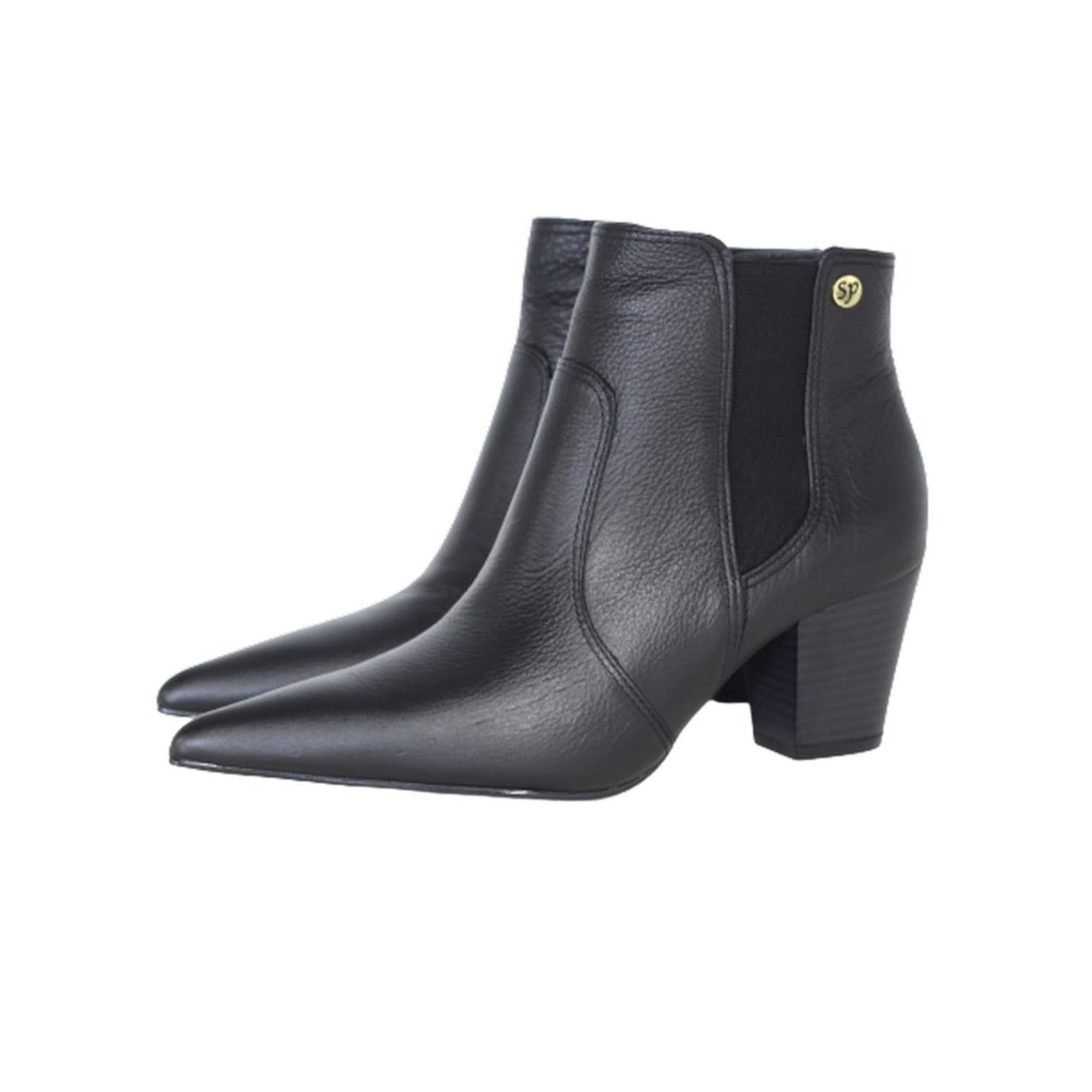 Bota Feminina Chelsea Cano Curto Couro Salto 6 CM