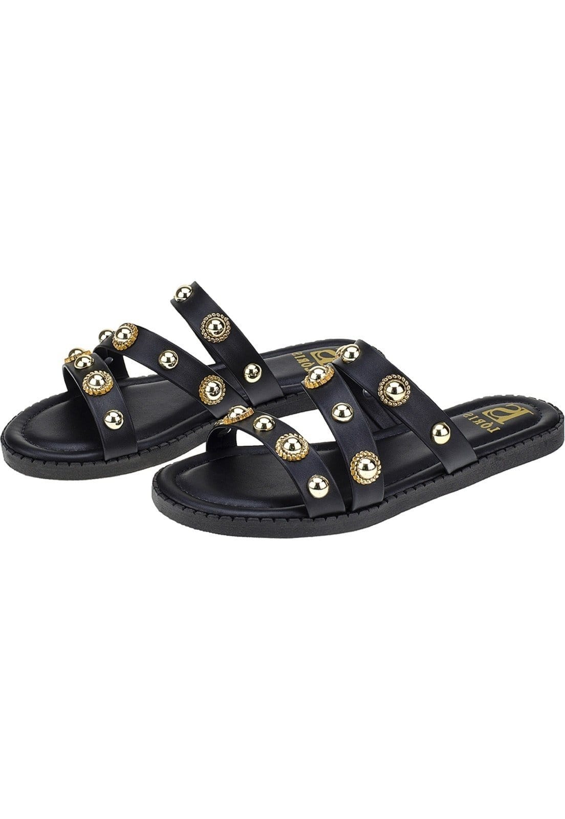 Sandália Rasteira de Tira em Z com Rebite Palnilha Luxo Rasteirinha 098