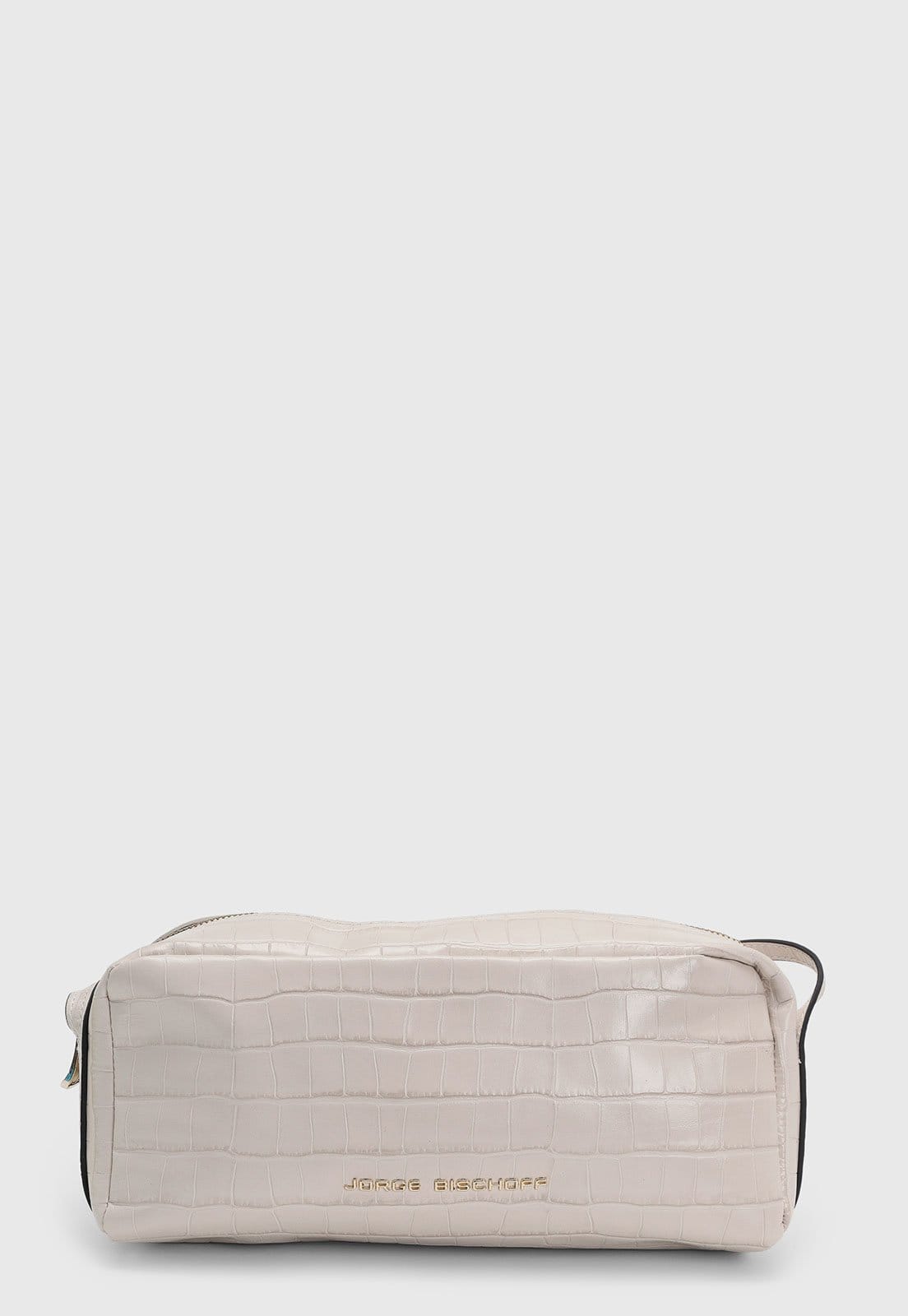Bolsa Feminina Jorge Bischoff Média Textura Croco Off-White