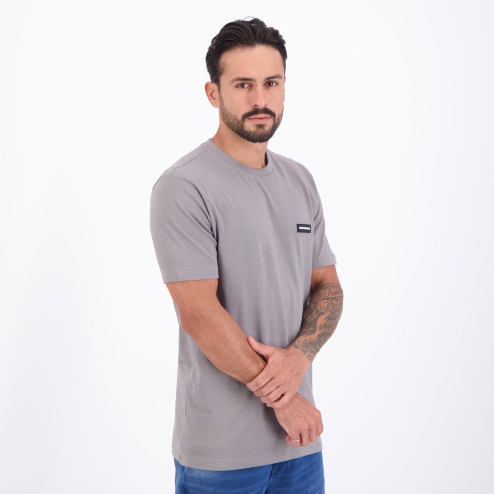 Vista 2 Camiseta Approve Bold New Classic Azul Royal Approve cinza azul