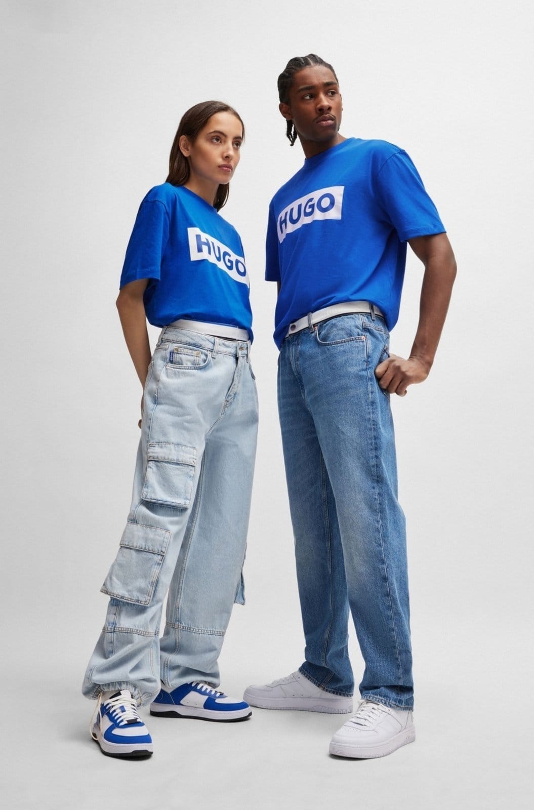 Vista 2 Camiseta De Algodão Jersey Com Logo HUGO azul