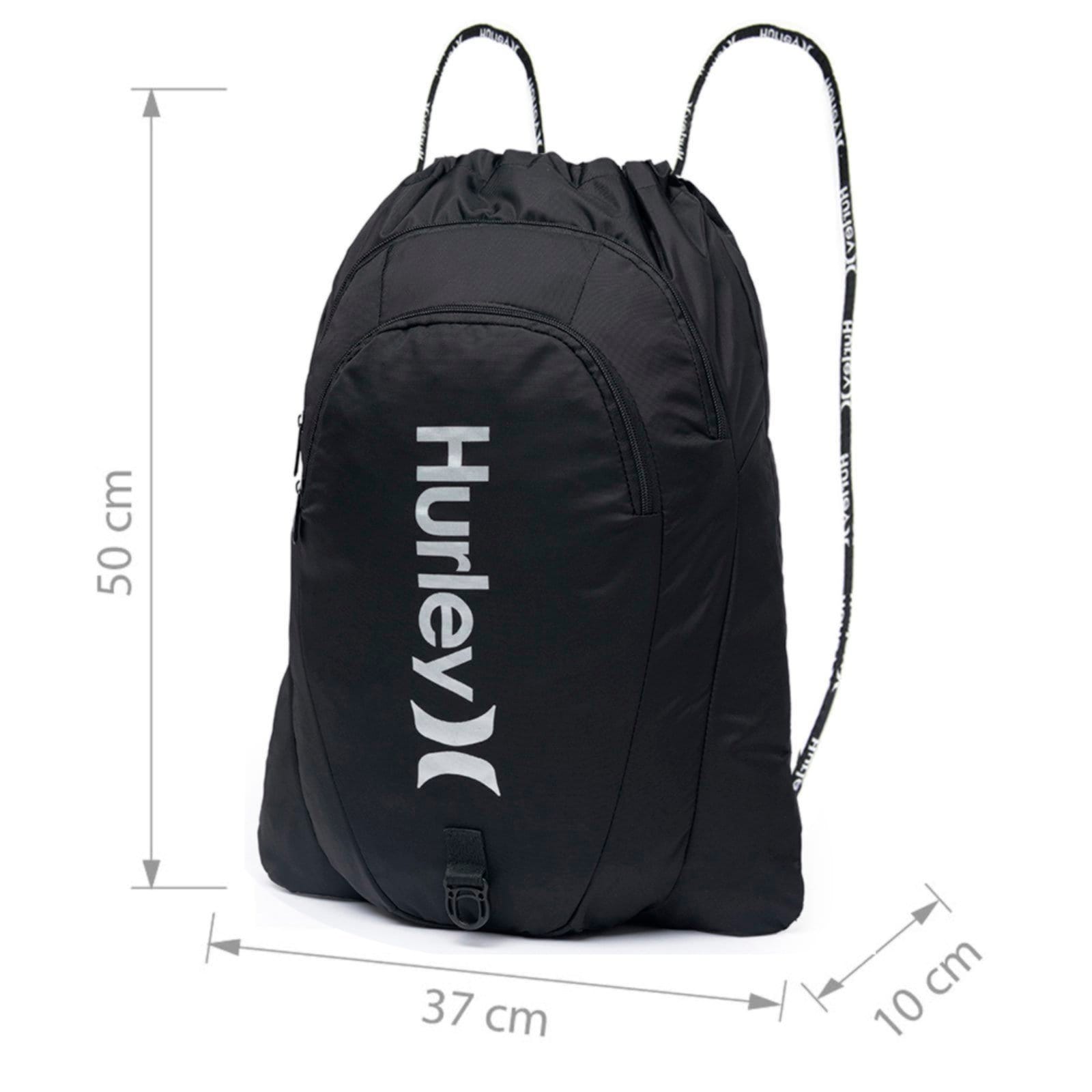 Vista 2 Bolsa Bag Sacola Esporte Hurley Academia Futebol Reforçada Feminina hurley preto