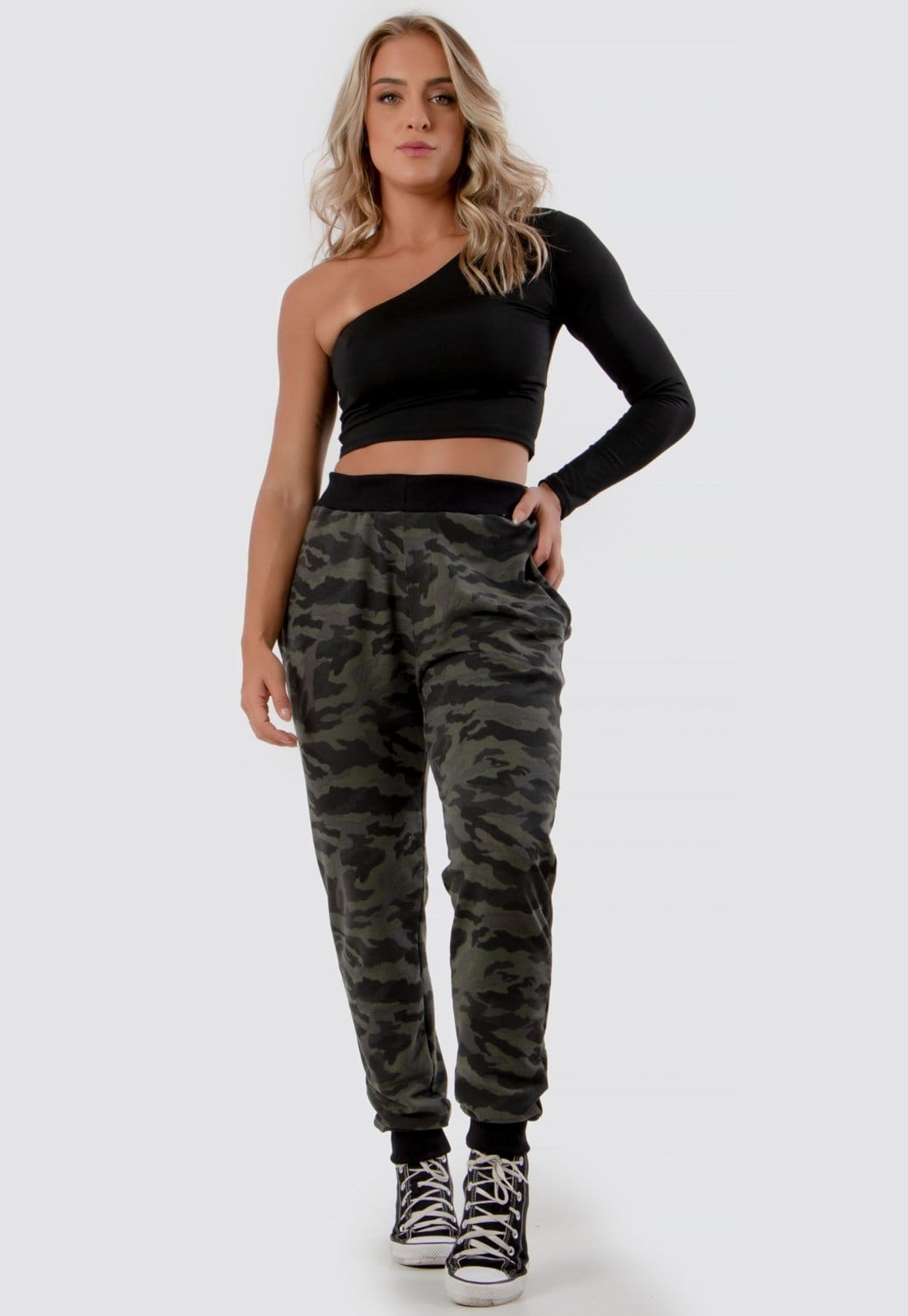 Calça Moletom Diluxo Feminina Jogger Camuflada