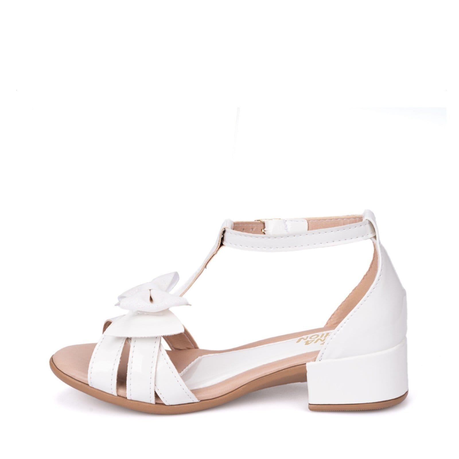 Vista 2 Infantil - Sandália Menina Fashion três Tiras Laço Branca Menina Fashion branco