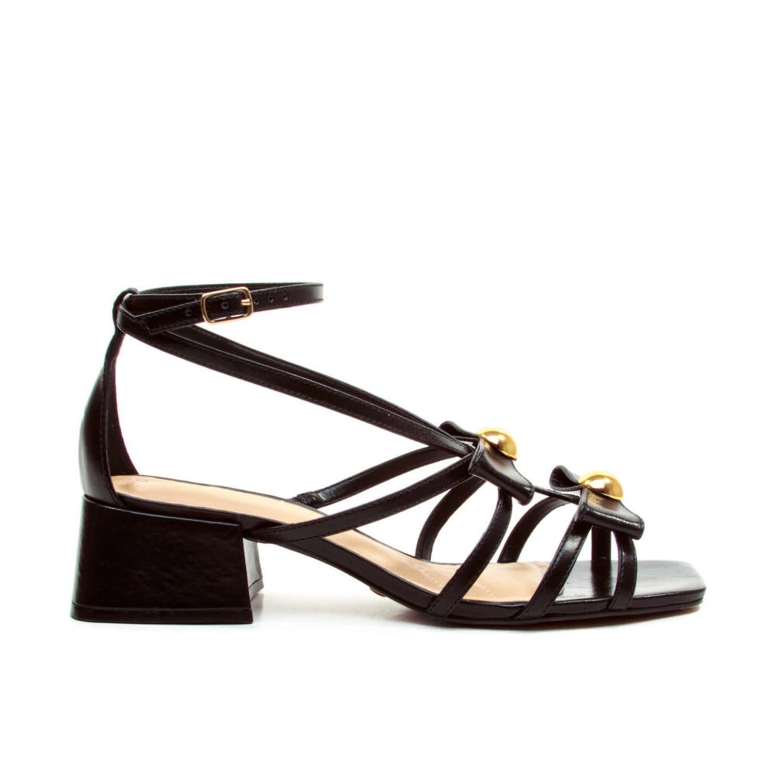 Sandália Couro Salto Bloco Cecconello 2738001-1