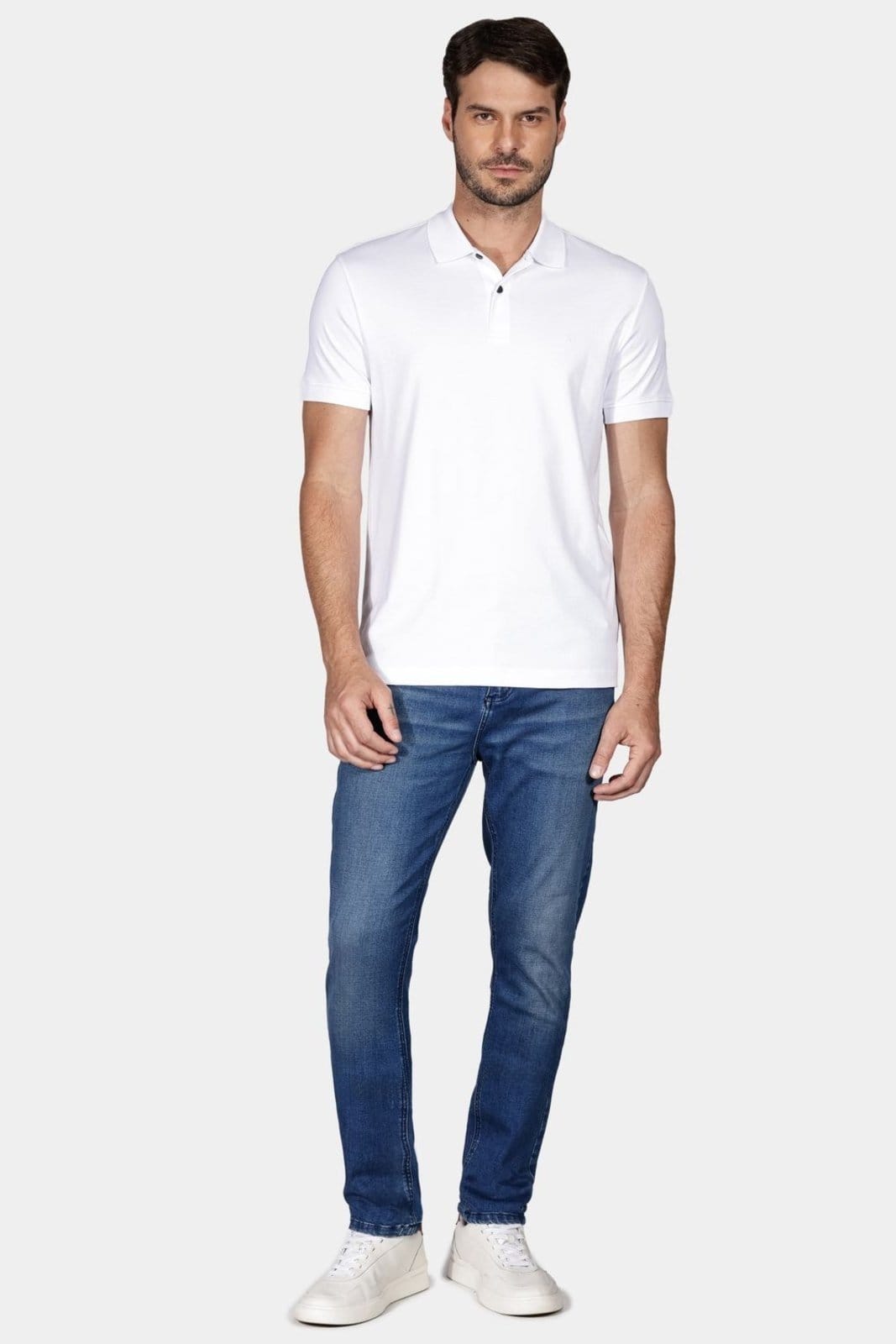 Vista 2 Polo Aramis Algodão Pima Branco Aramis incolor