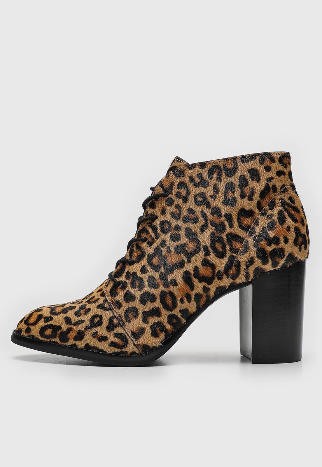 Ankle Boot Loucos E Santos Cano Curto Animel Print Onça