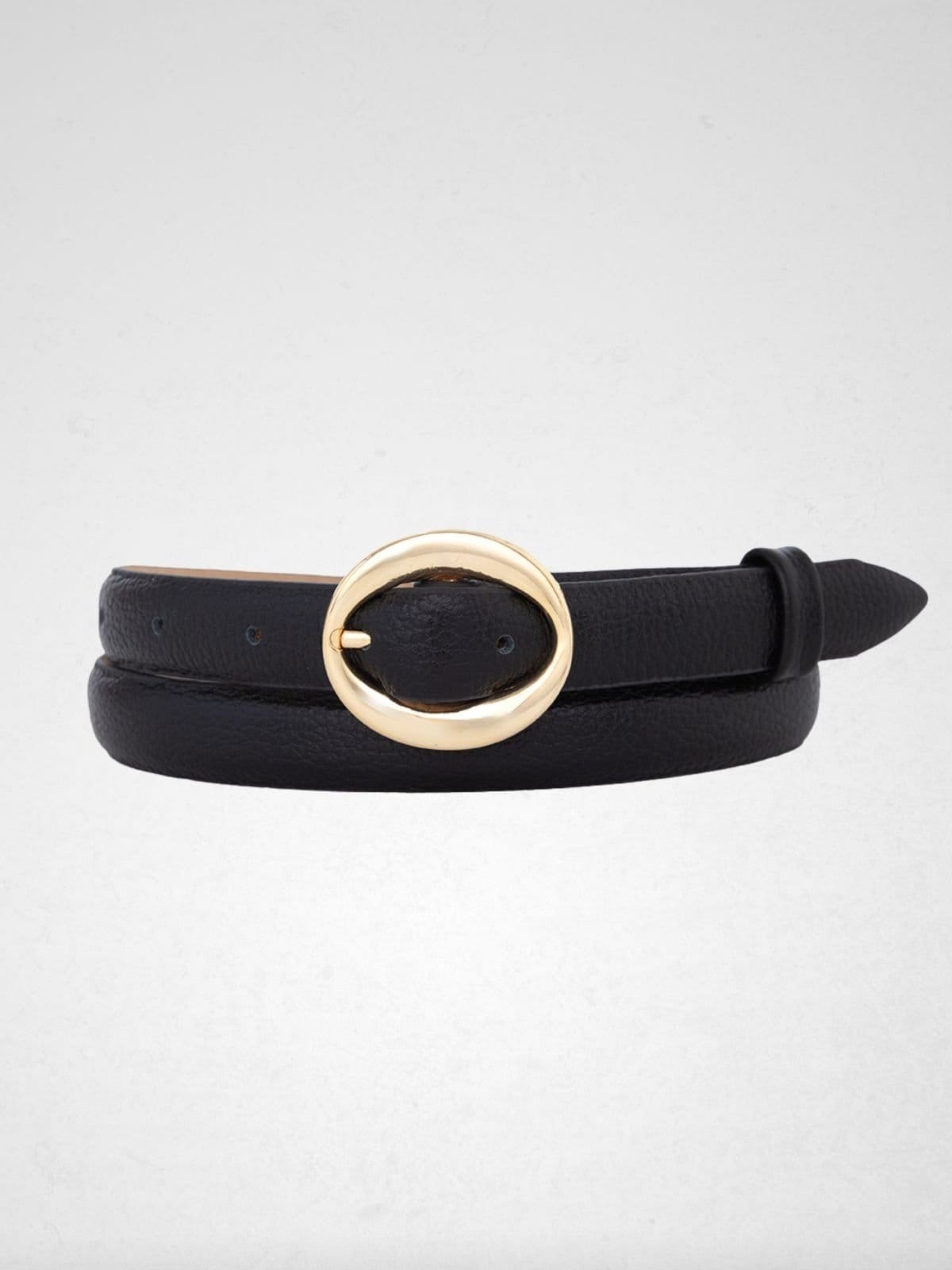 Vista principal Cinto Via Lessa Windsor Fivela Dourada em Couro Via Lessa preto