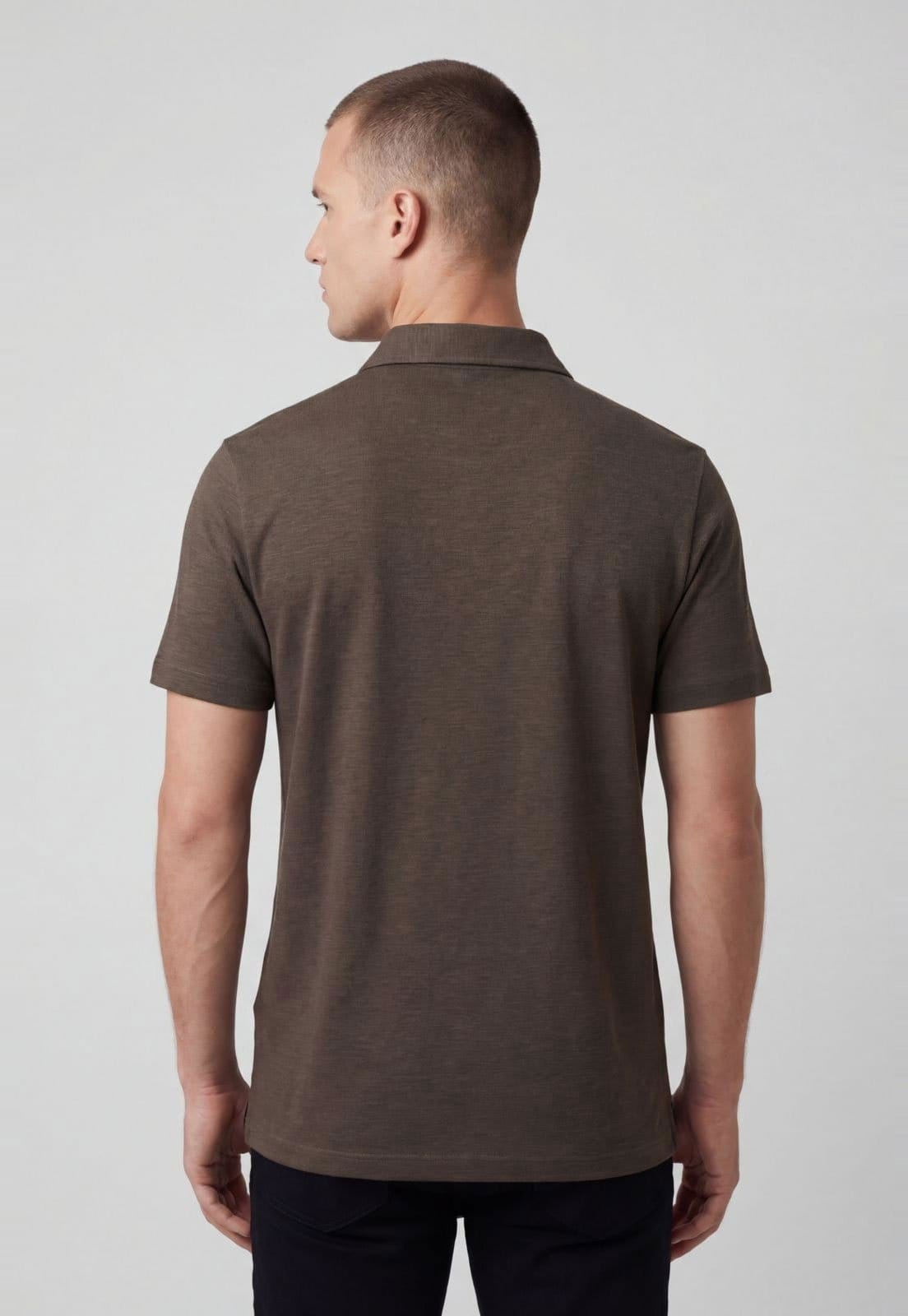 Vista 2 Polo Masculina Aramis Modelagem Clássica Aramis marrom