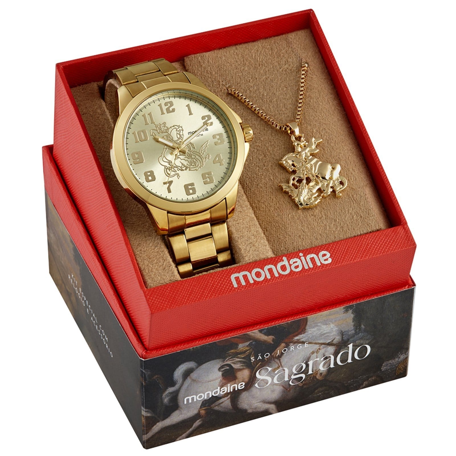 Kit Relógio Masculino São Jorge