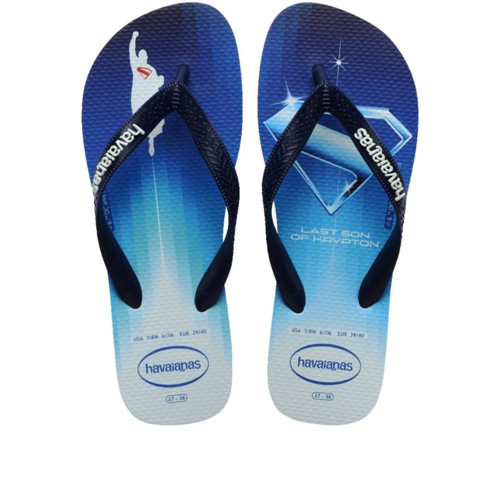 Chinelo Masculino Havaianas Herois Dc Branco/Azul Incolor