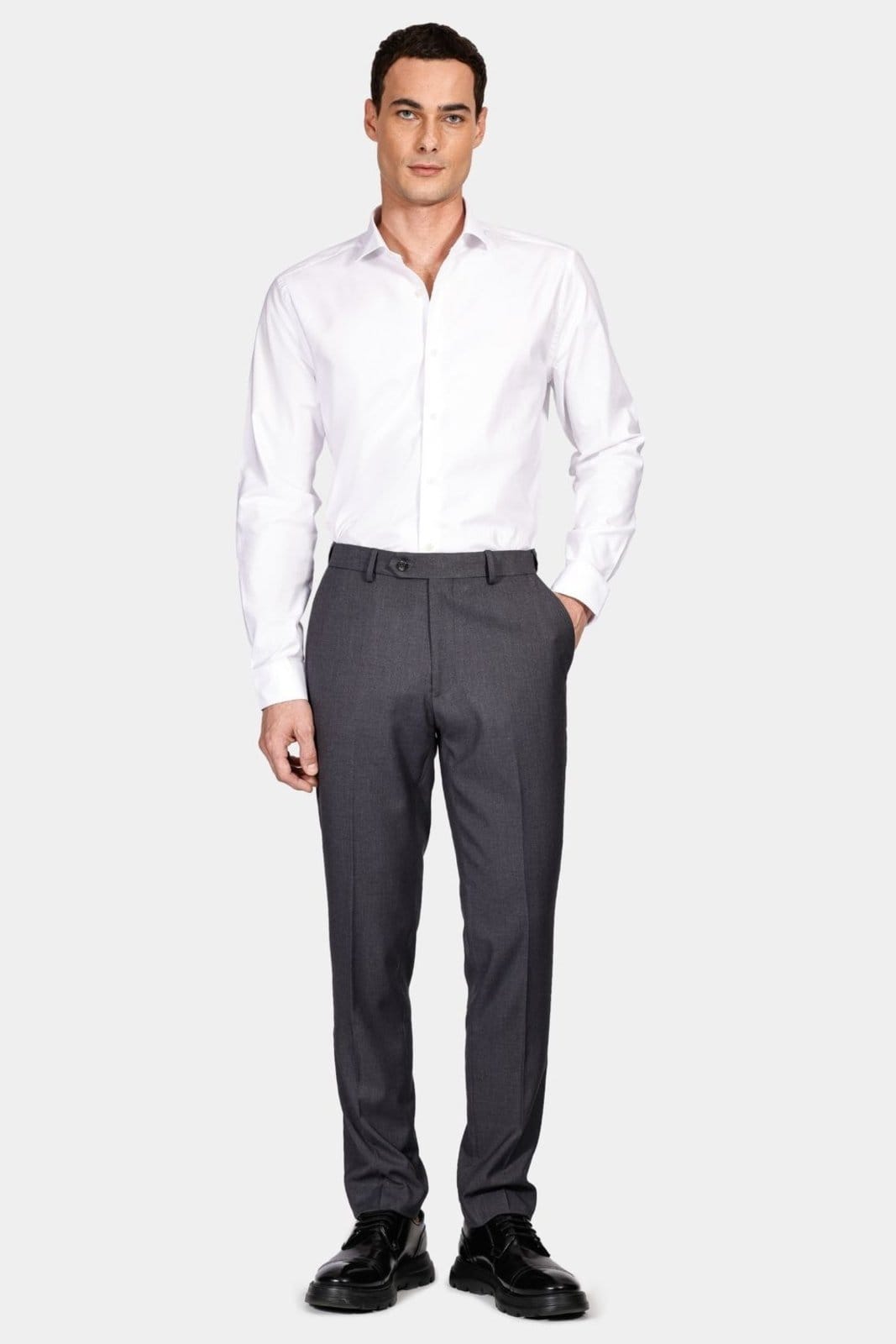 Vista 2 Camisa Aramis Manga Longa Slim Sarja Pima Stretch Aramis branco