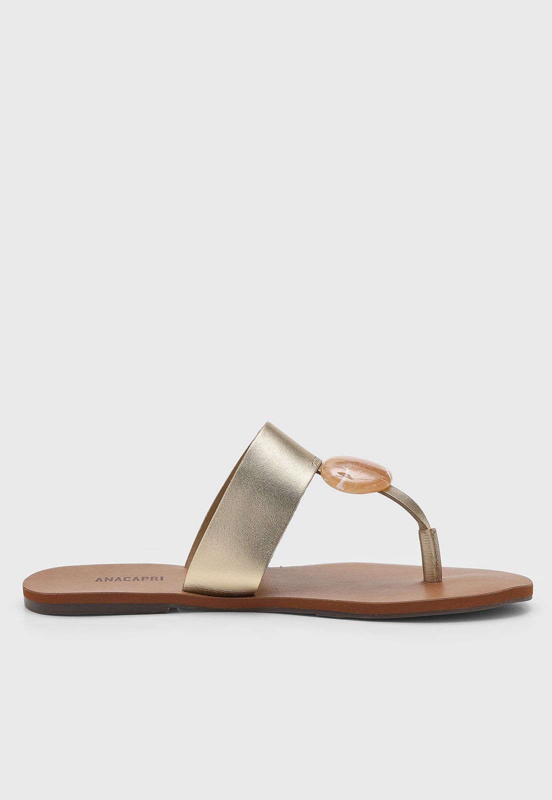 Vista 2 Rasteira Feminina Anacapri Metalizada Dourada Anacapri dourado