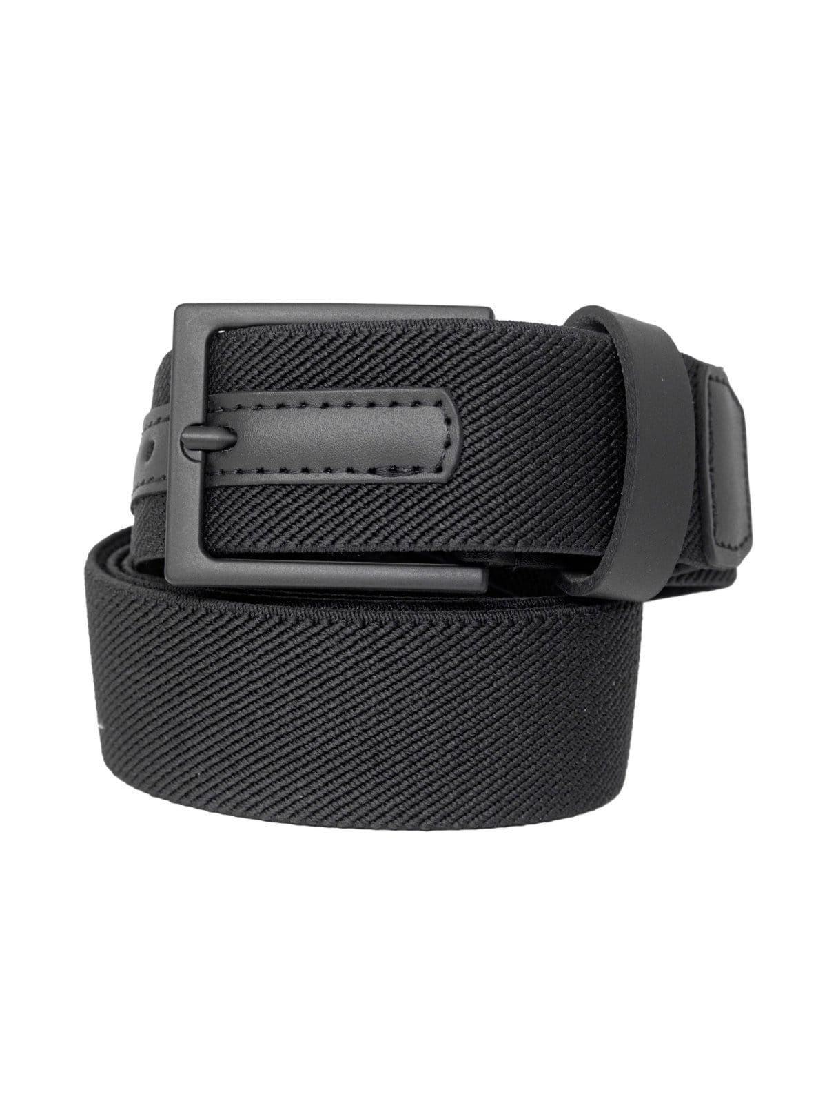 Vista 2 Cinto Masculino Fasolo Casual Largo Elástico Couro Conforto Confortável Fivela Preta Fasolo preto