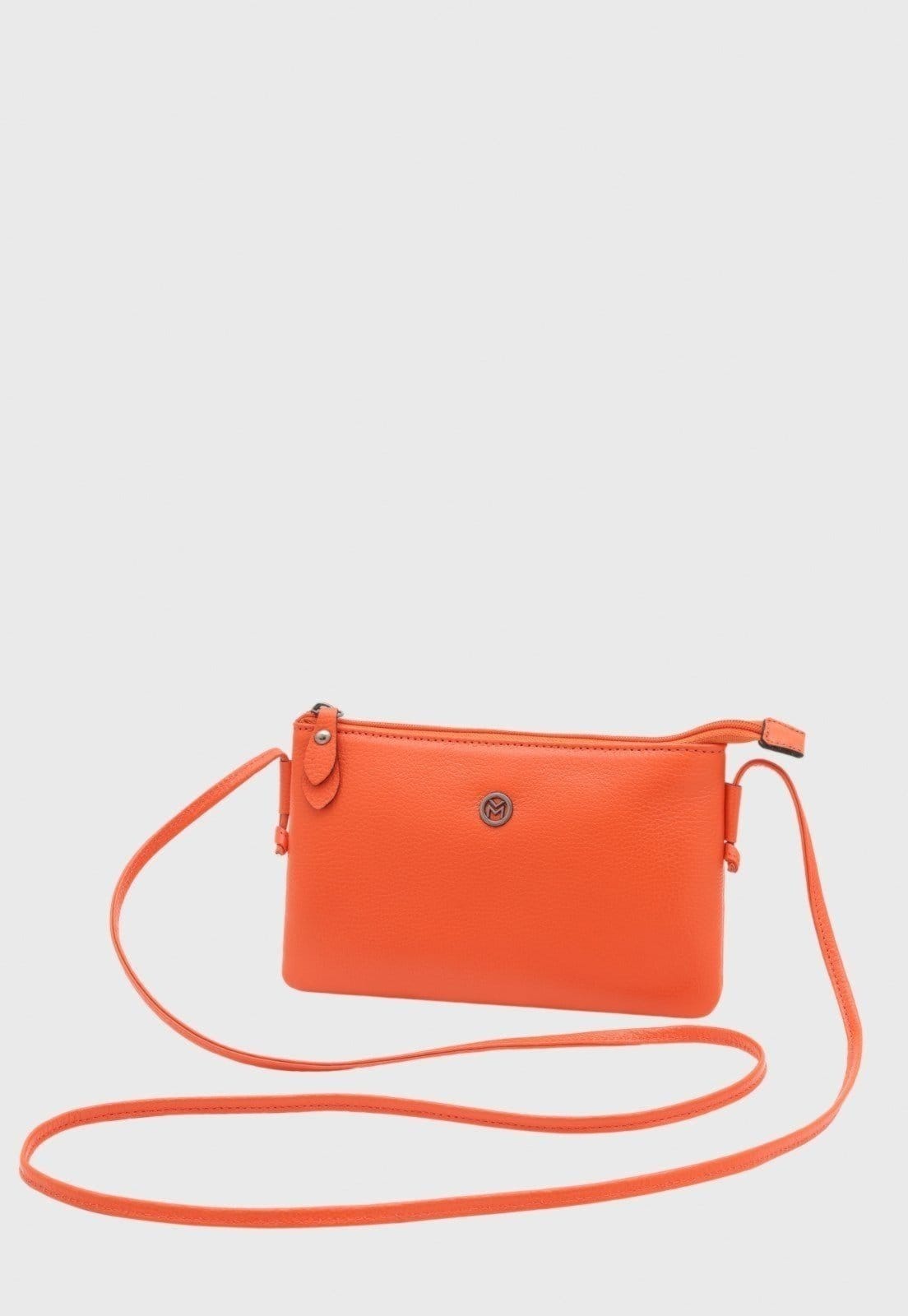 Bolsa Transversal de Couro Mariart Onix Orange