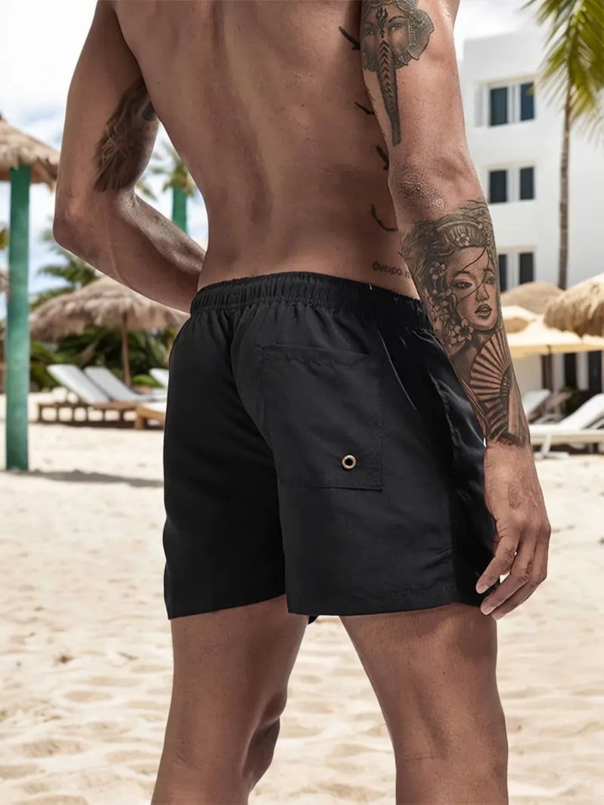 Vista 2 Short Masculino Âncora Safira Moda Tactel Safira Moda preto
