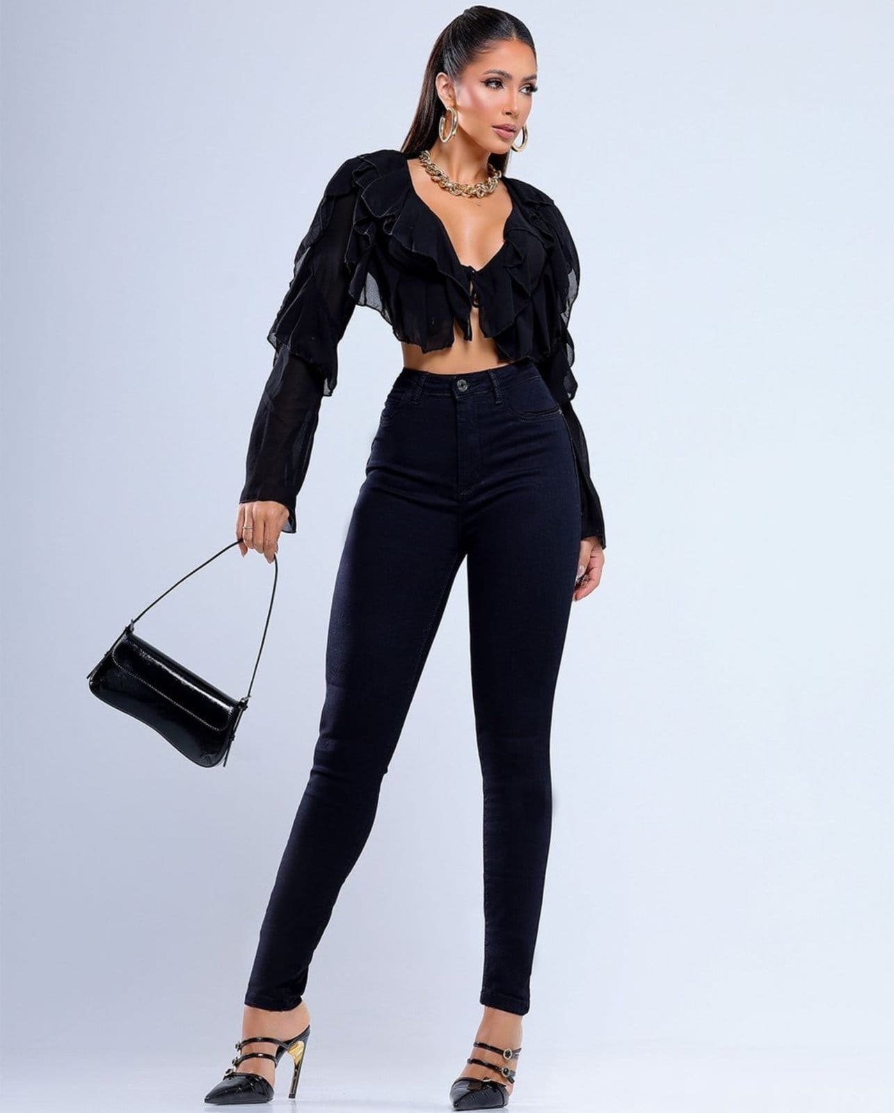 Calça Jeans Skinny Feminina Cintura Alta 25226