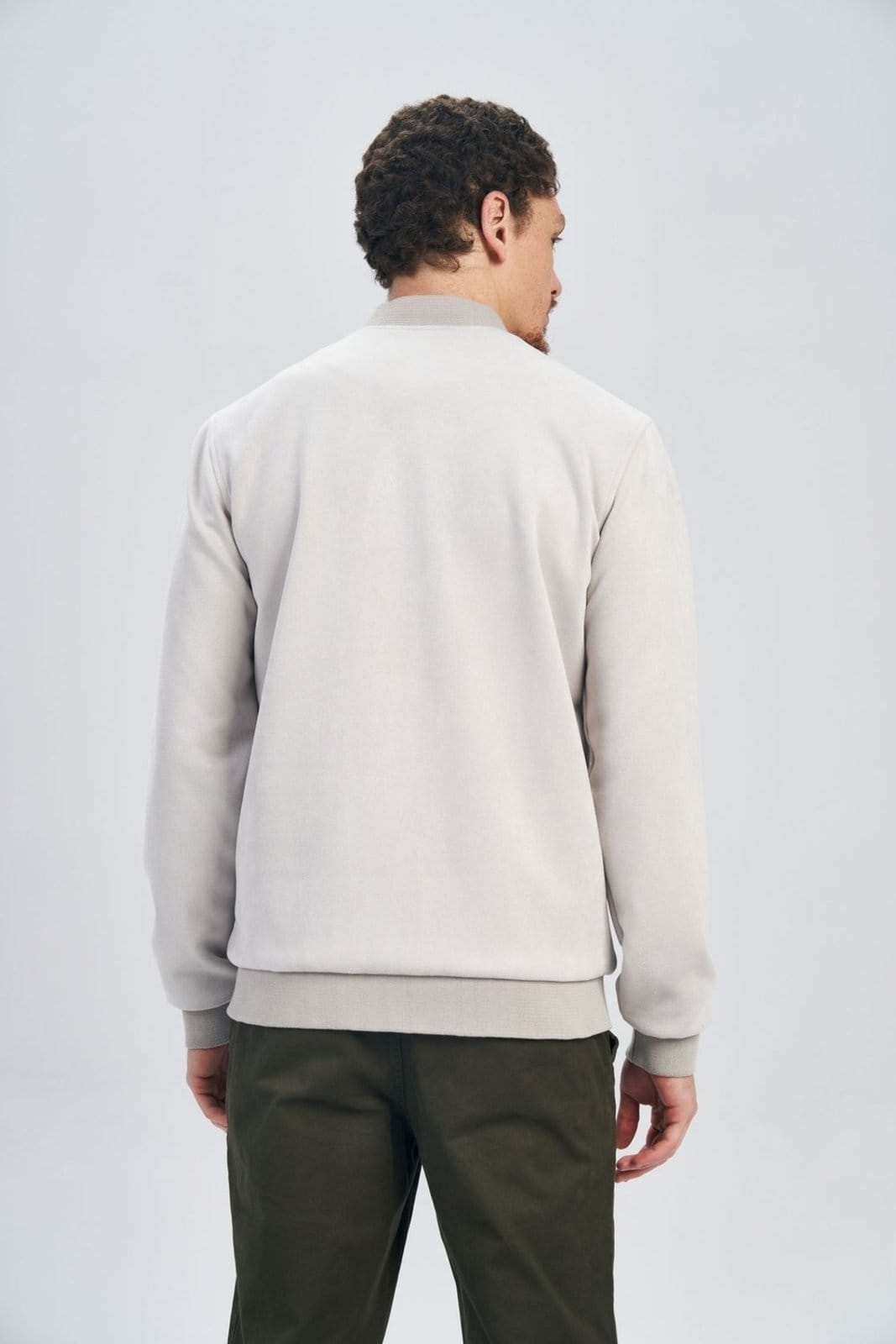 Vista 2 Jaqueta Bomber Suede Masculina Acostamento ACOSTAMENTO MASCULINO cinza