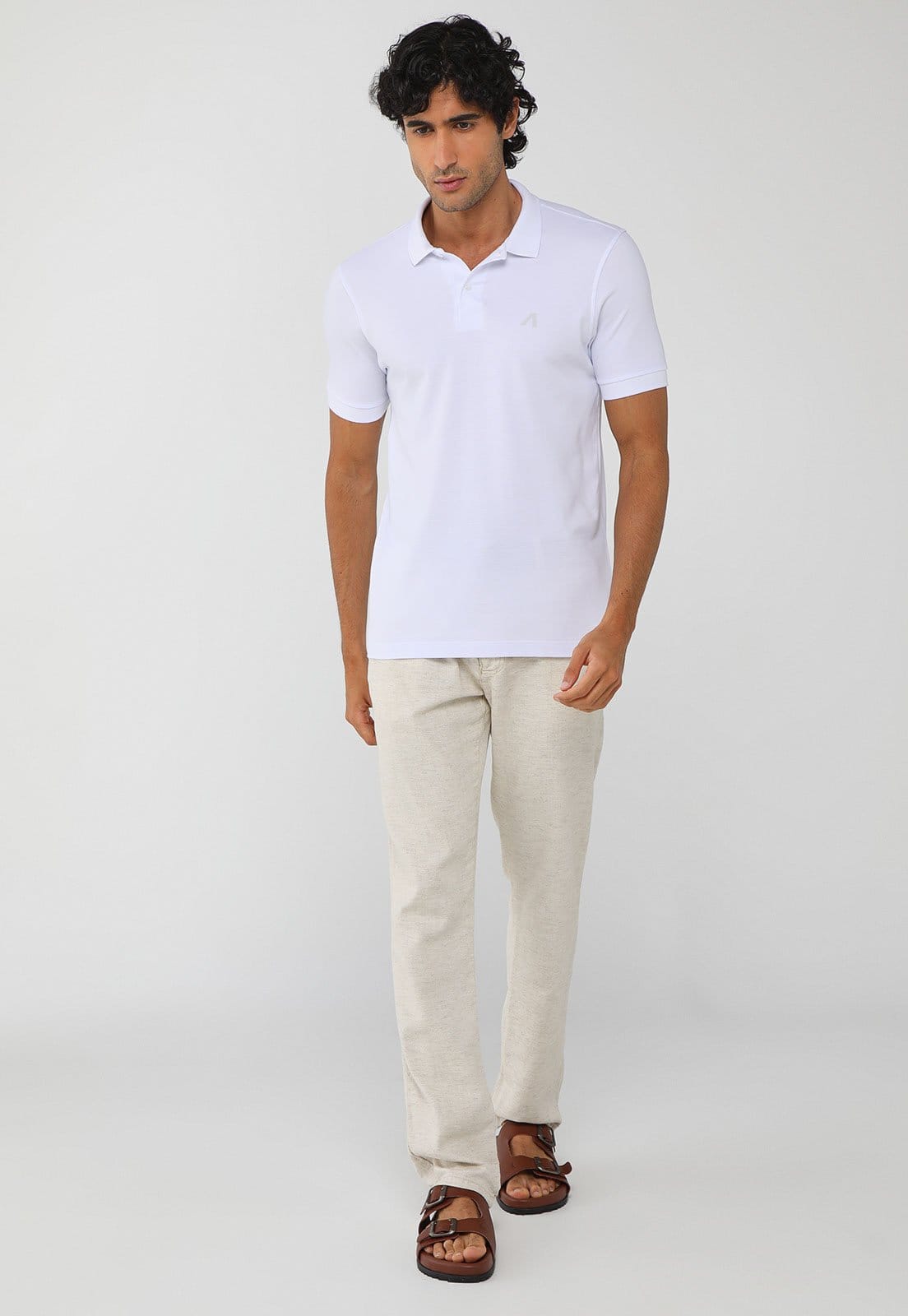 Vista 2 Polo Masculina Aeropostale Branca Aeropostale branco