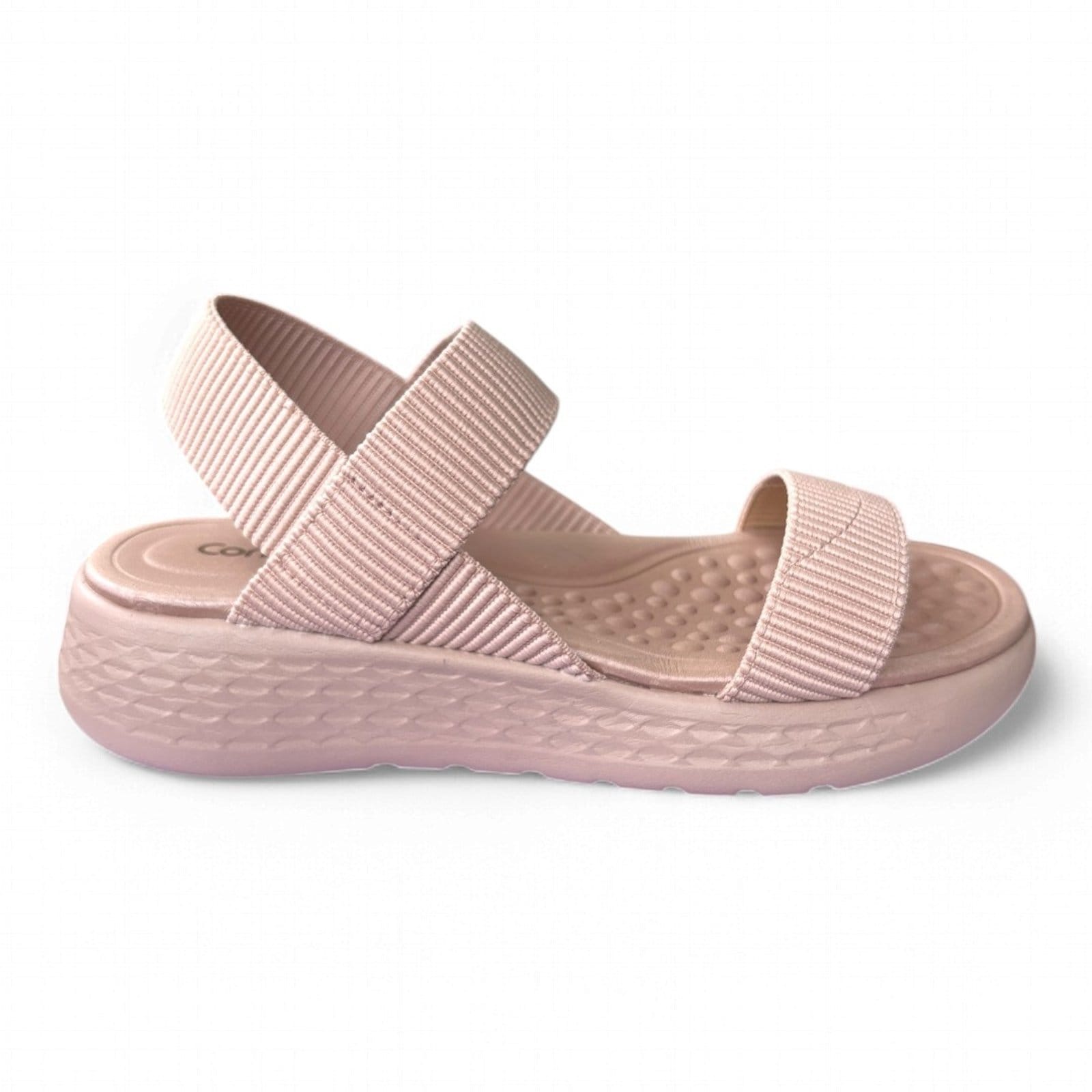Vista 2 Sandália Feminina Elástico Rosado Comfortflex 2547302-2 Comfortflex rosa