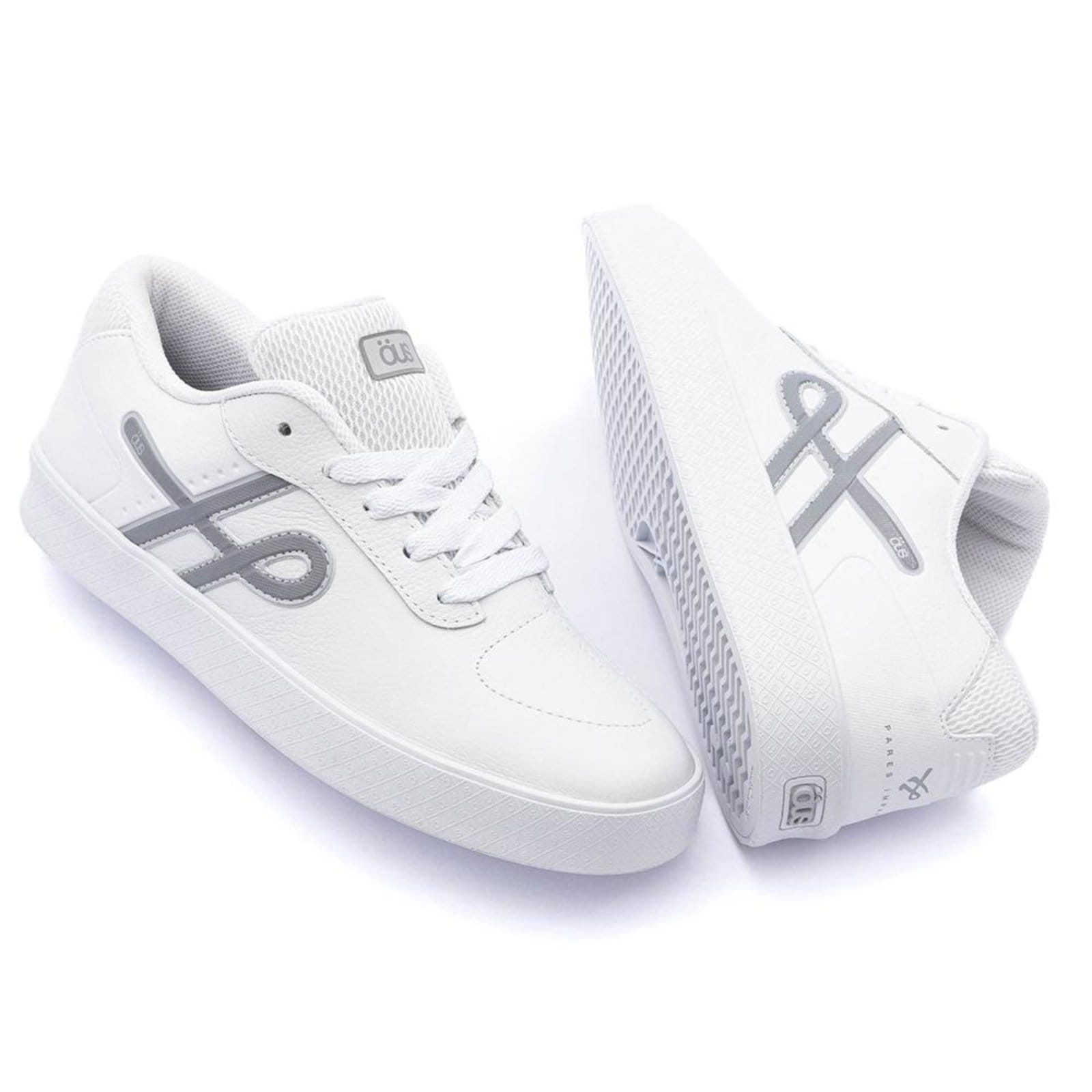 Vista 2 Tênis OUS Emergente Masculino Bco Cinza Esc Silver Essencial ÖUS branco silver