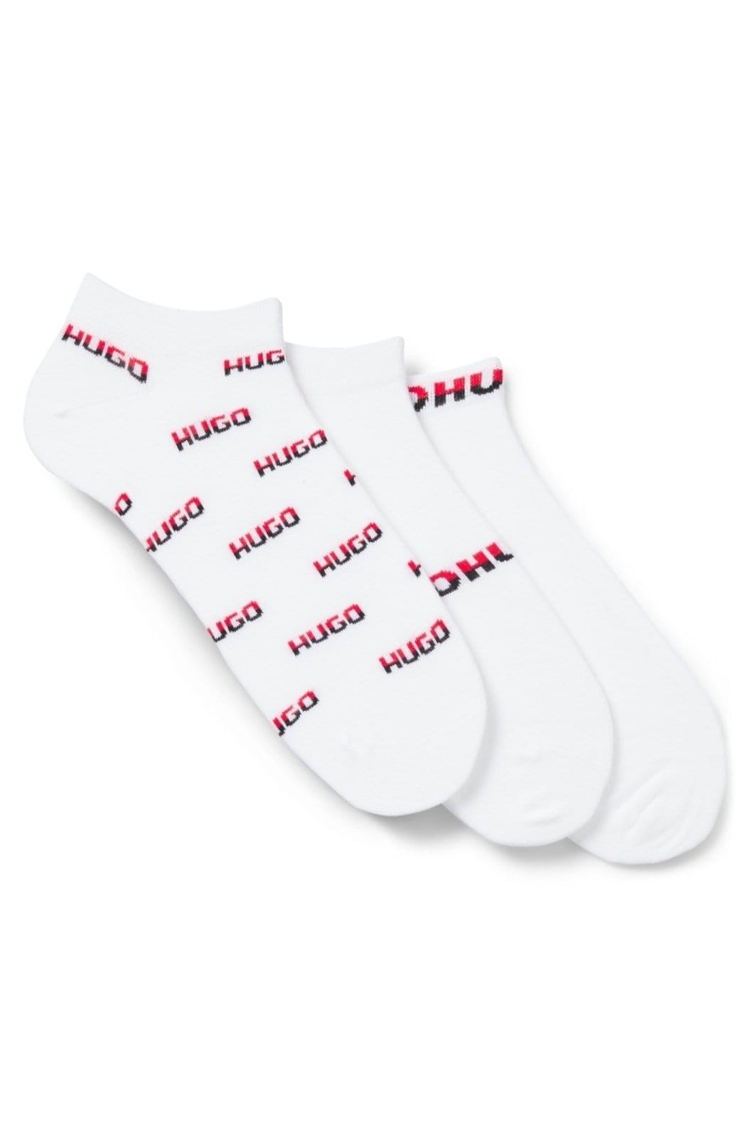 Conjunto De Três Pares De Meias Na Altura Do Tornozelo Com Logo