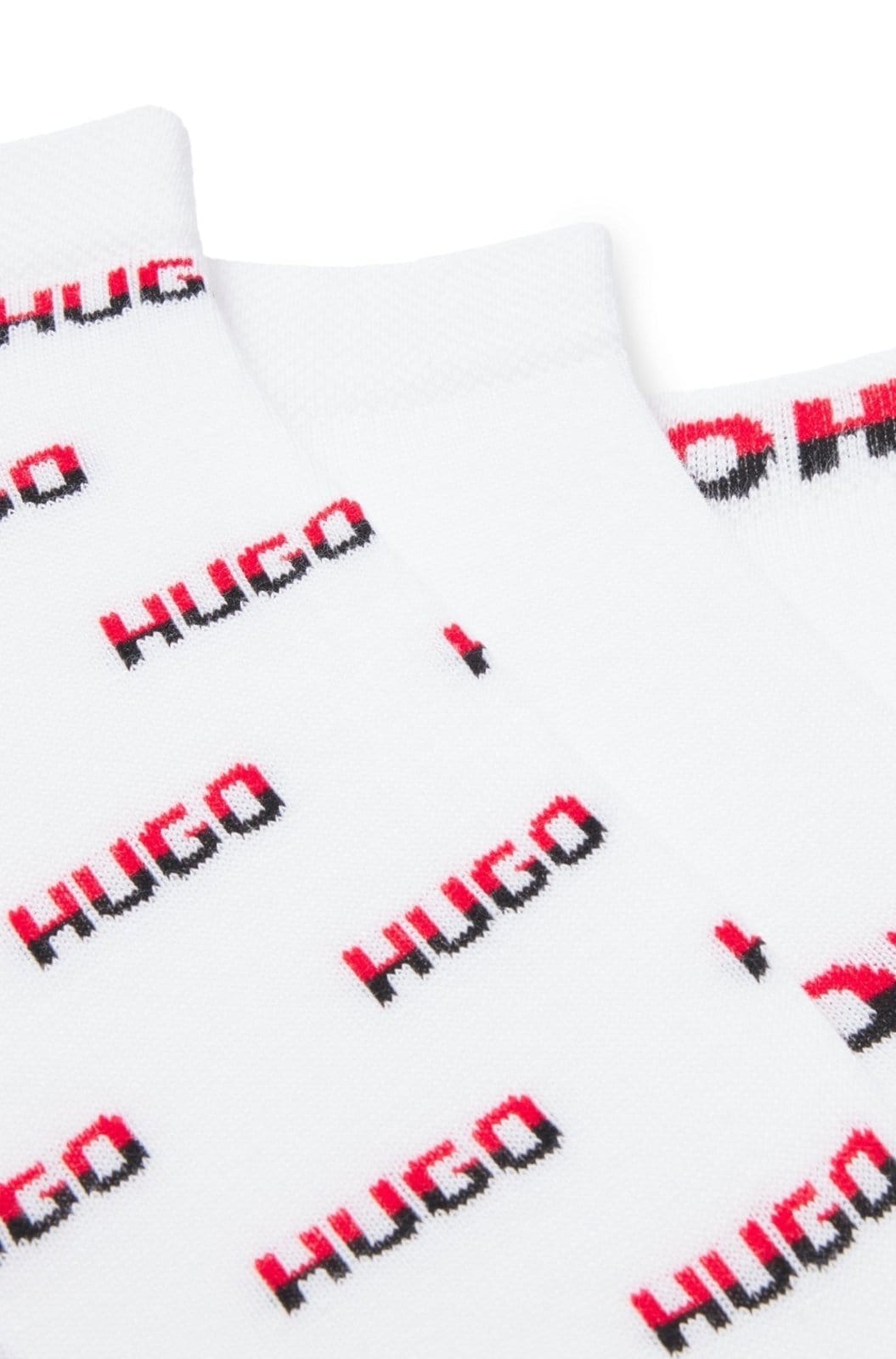 Vista 2 Conjunto De Três Pares De Meias Na Altura Do Tornozelo Com Logo HUGO branco