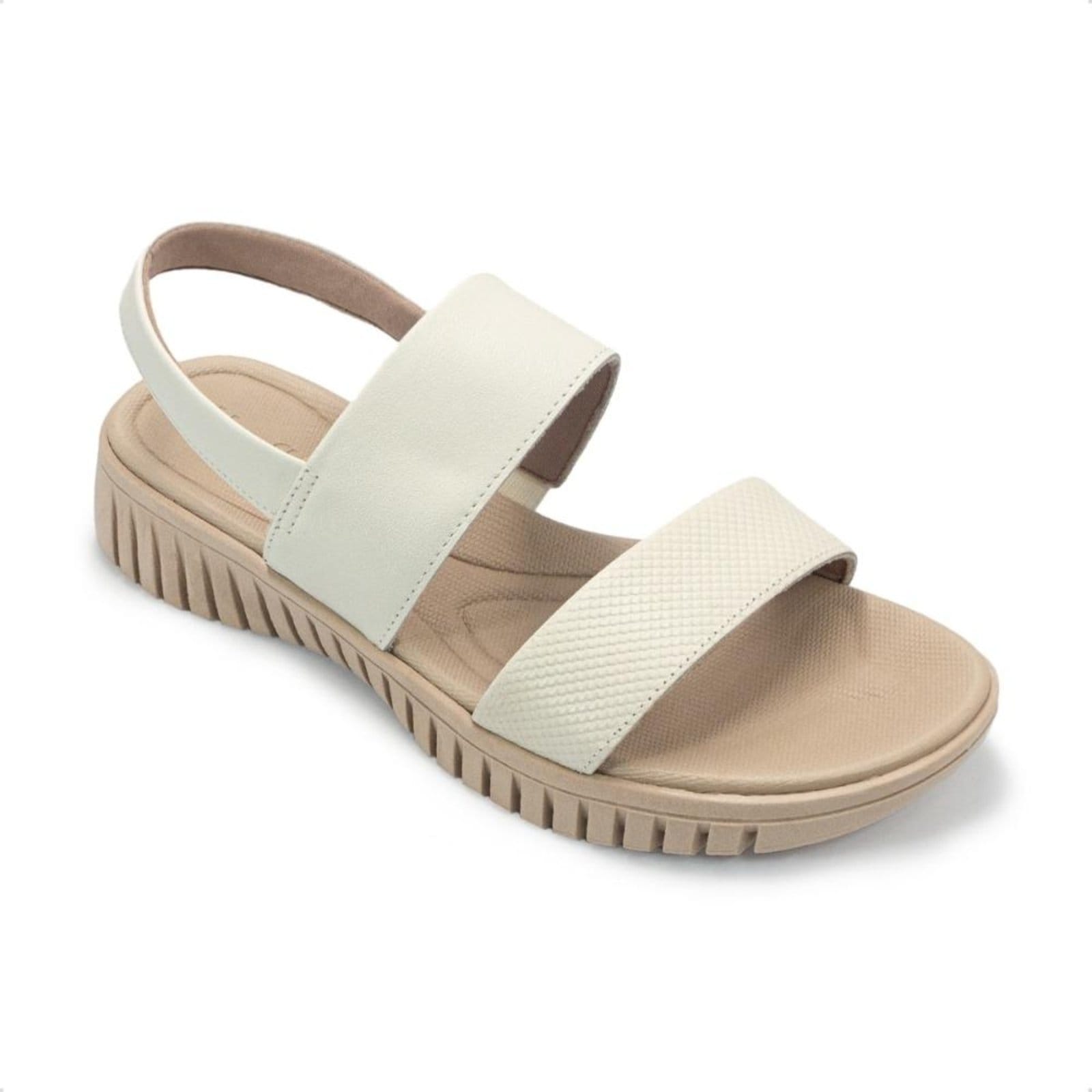 Vista 2 Sandália Usaflex Feminina Plataforma Couro Casual UC21004 Off-white Usaflex off-white white