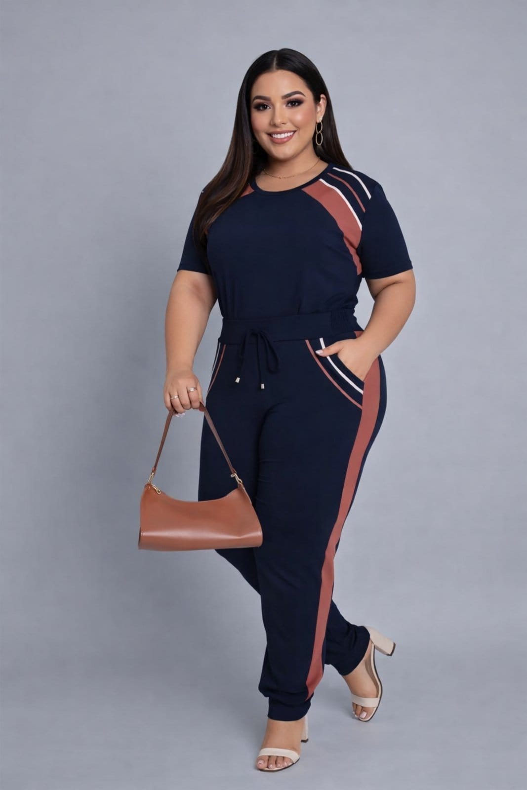 Conjunto Feminino D Bell Outlet Fashion Bela Terracota