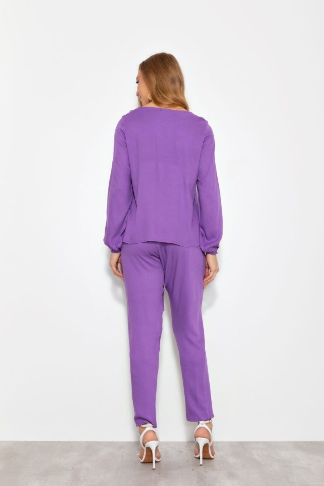 Vista 2 Calça Vanibele Viscose Violeta Vanibele roxo violeta