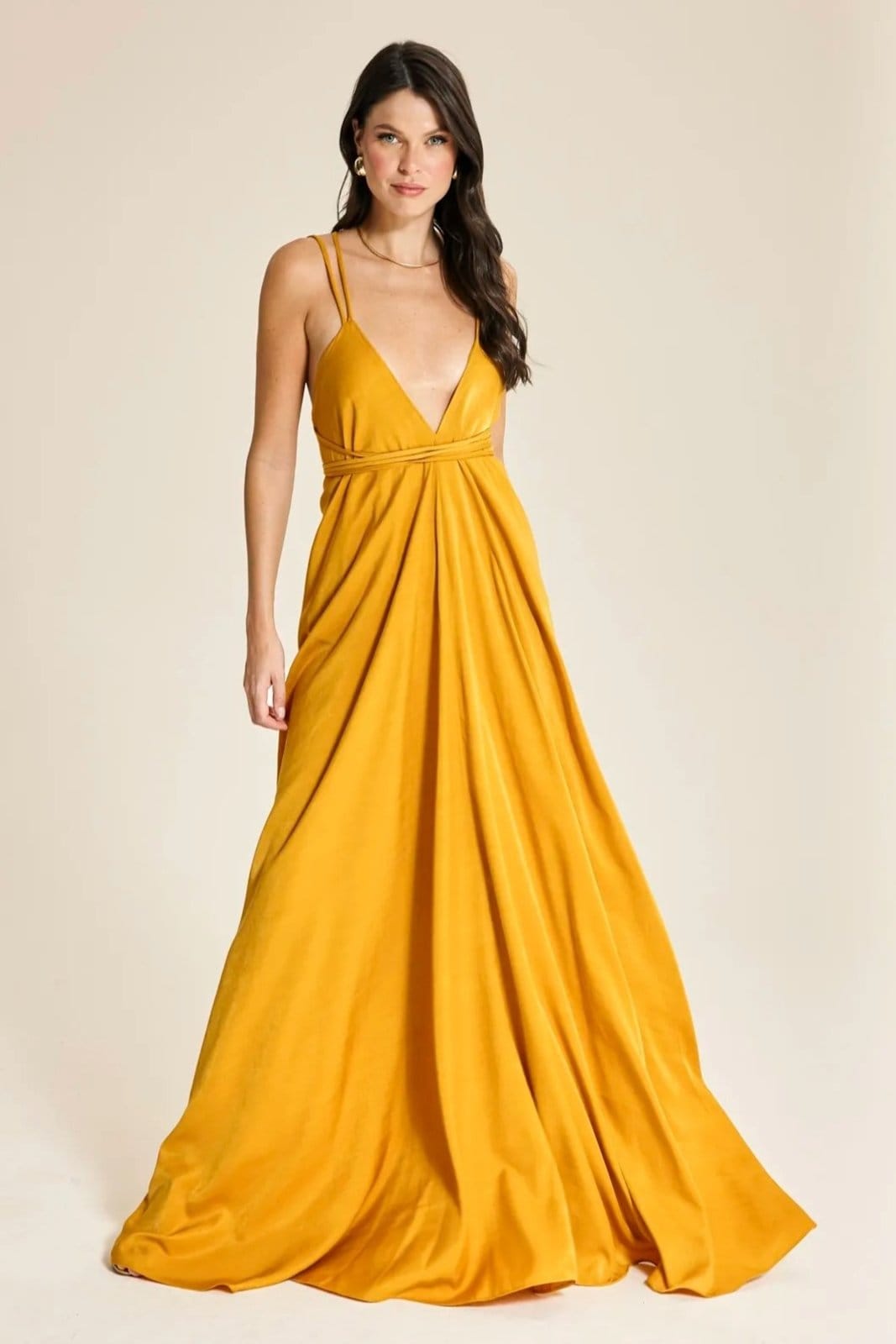 Vista 2 Vestido Havai Festa Com Decote Nas Costas- Gold VIC BRAND dourado gold