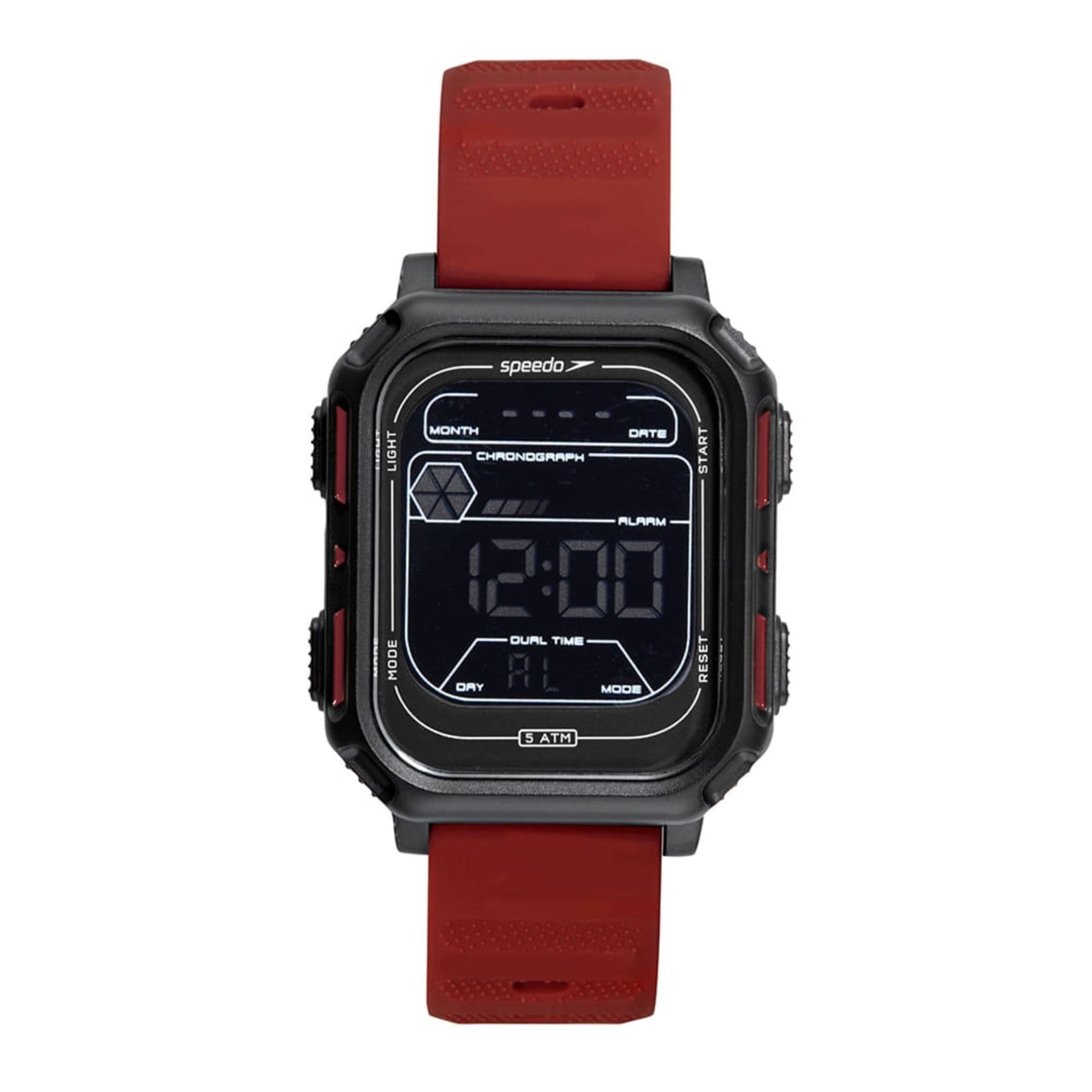 Relógio Speedo Digital Quadrado Silicone Preto e