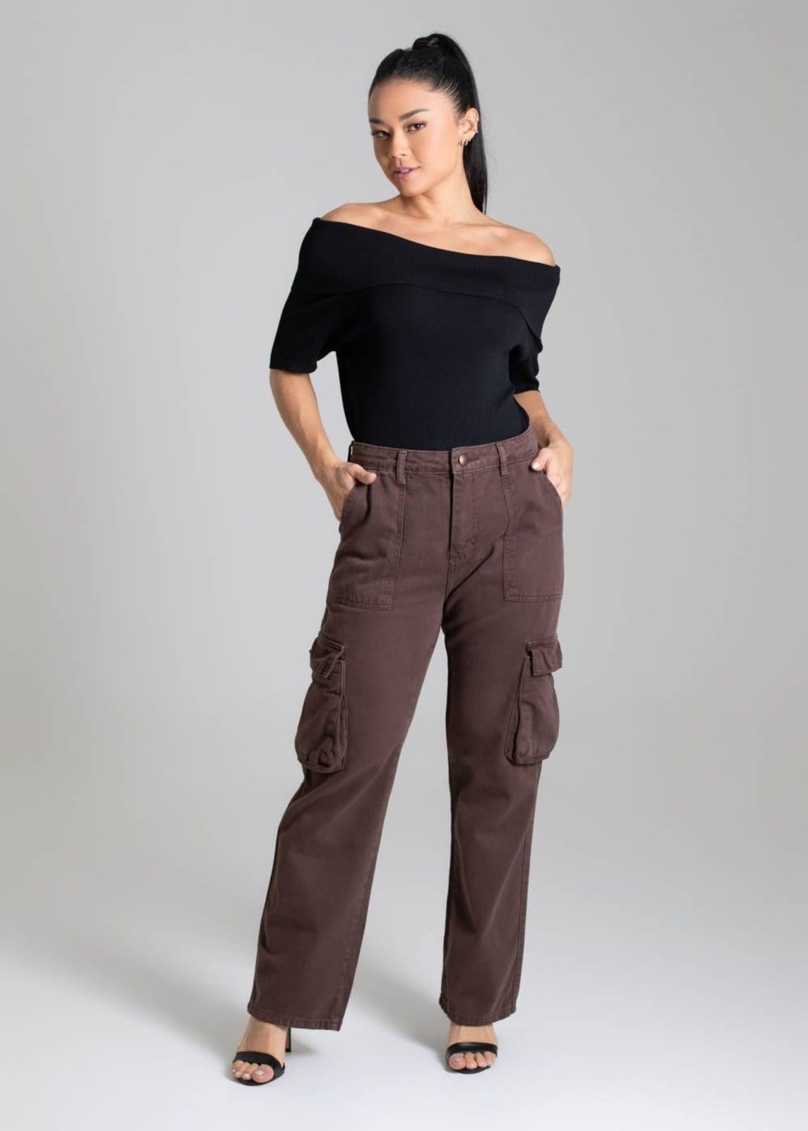 Vista 2 Calça Sarja Sawary Reta Petit - 280527 Sawary marrom