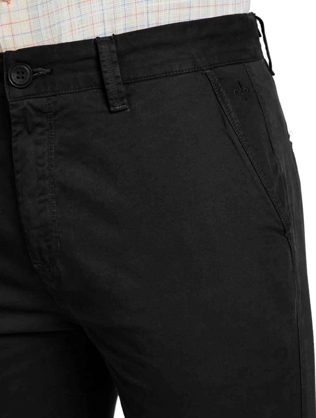 Vista 2 Bermuda Dudalina Masculina Sarja Chino Comfort Tinturada Preta Dudalina preto