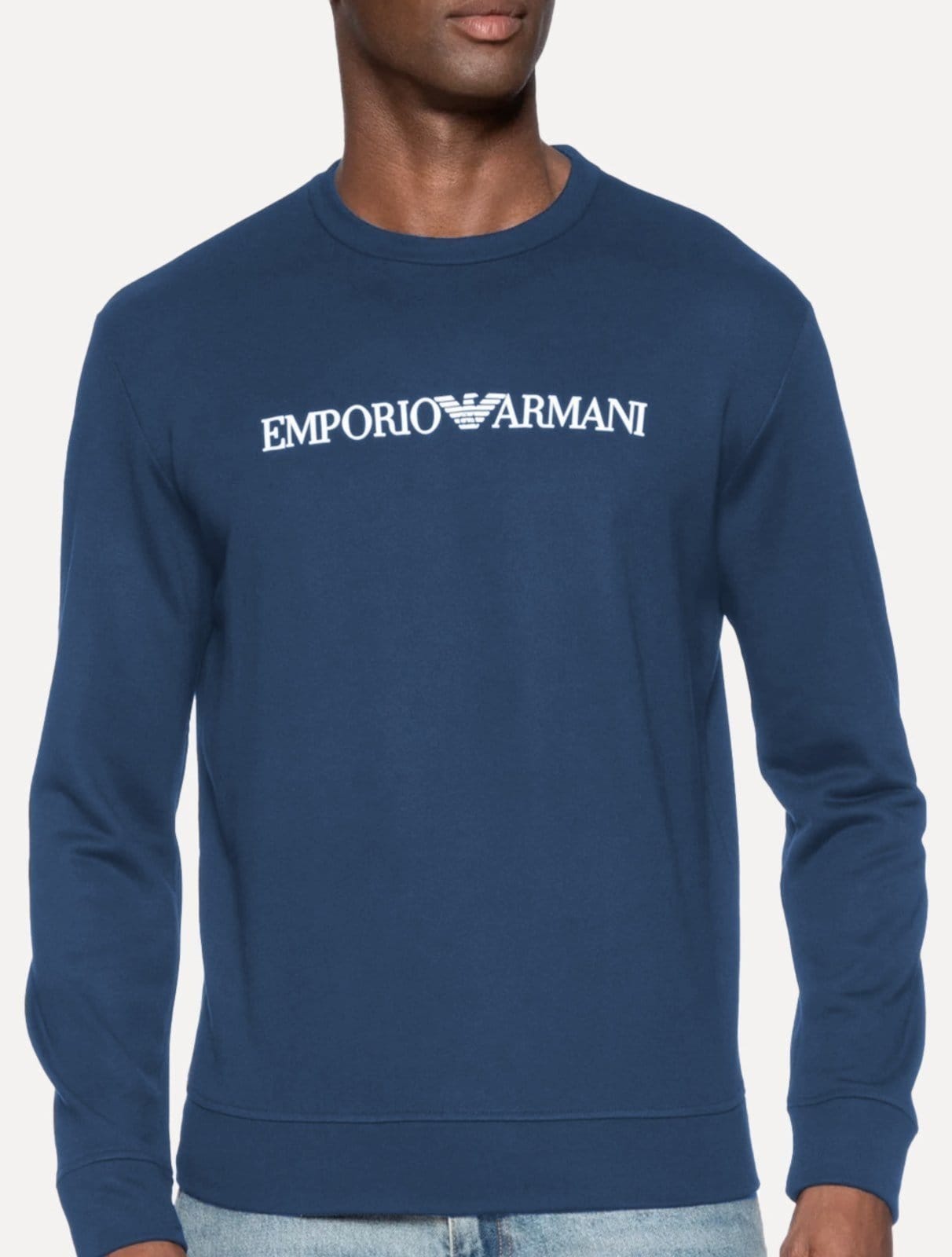 Vista principal Blusa Moletom Empório Armani Masculina Chest Logo Emporio Armani azul