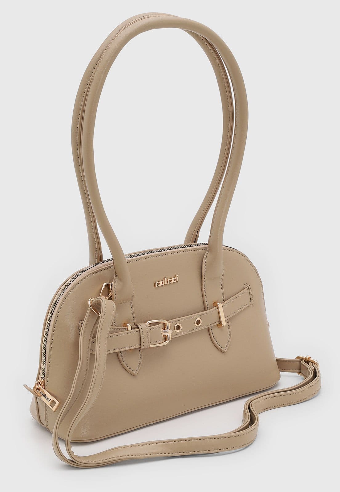 Vista 2 Bolsa Feminina Colcci Estruturada Fivela Colcci bege