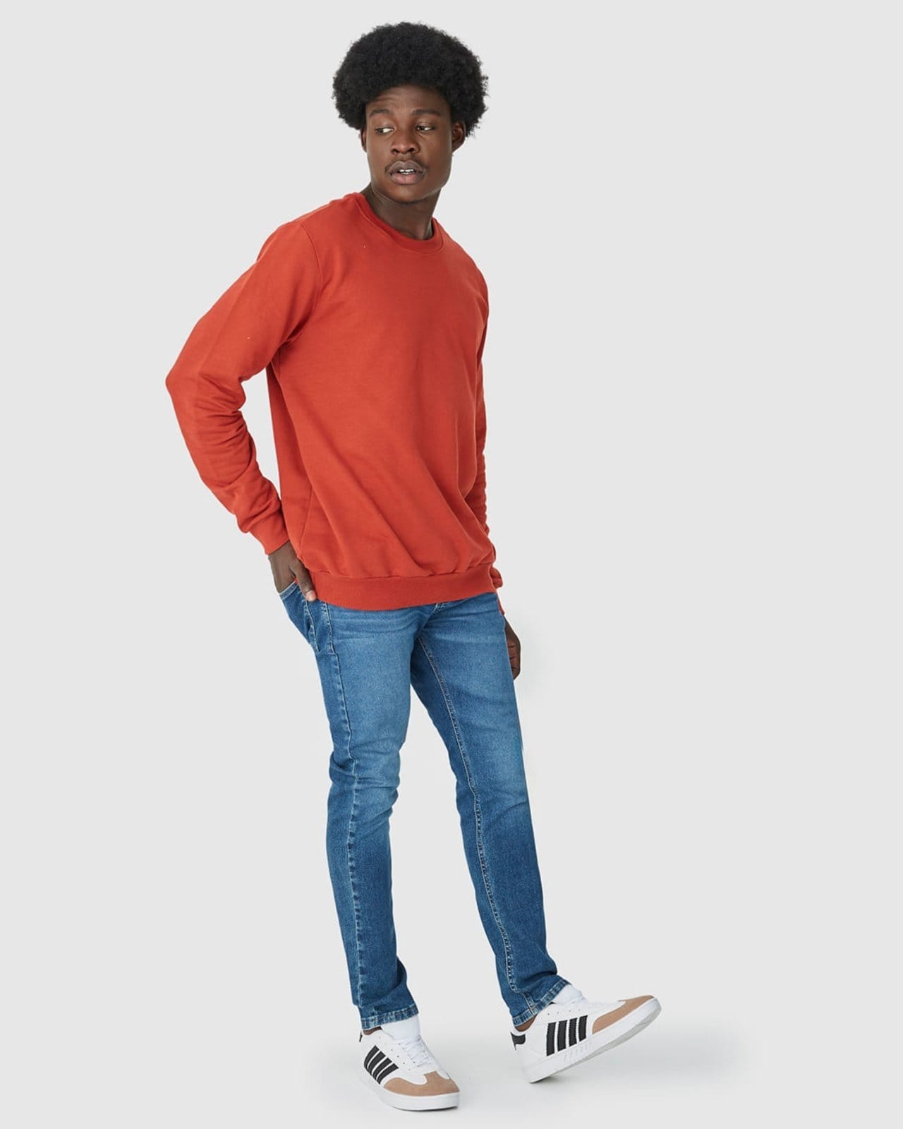 Vista 2 Calça Masculina Skinny Cintura Média Em Flex Jeans Malwee azul