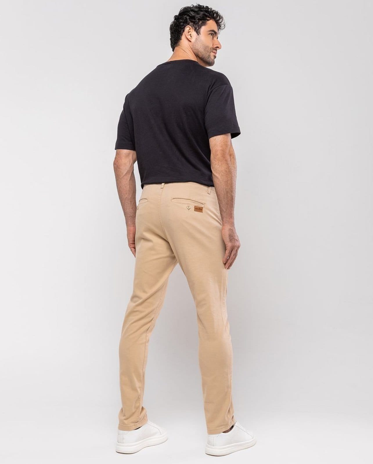 Vista 2 Calça Chino Masculina 11000 Bege Consciência azul