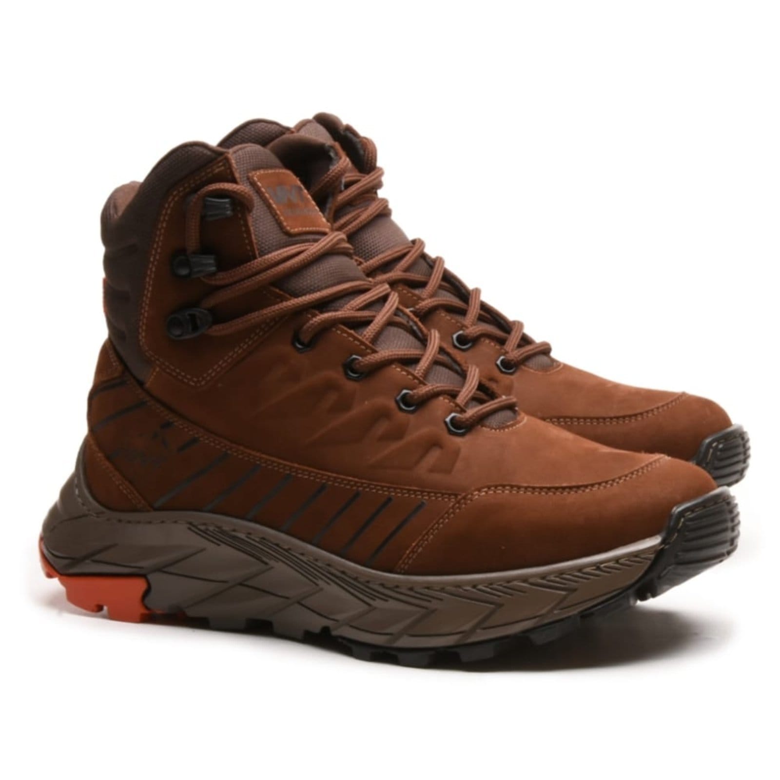 Vista 2 Bota Coturno Masculino De Couro Legitimo Alta Qualidade Adventure CARMELO SHOES marrom